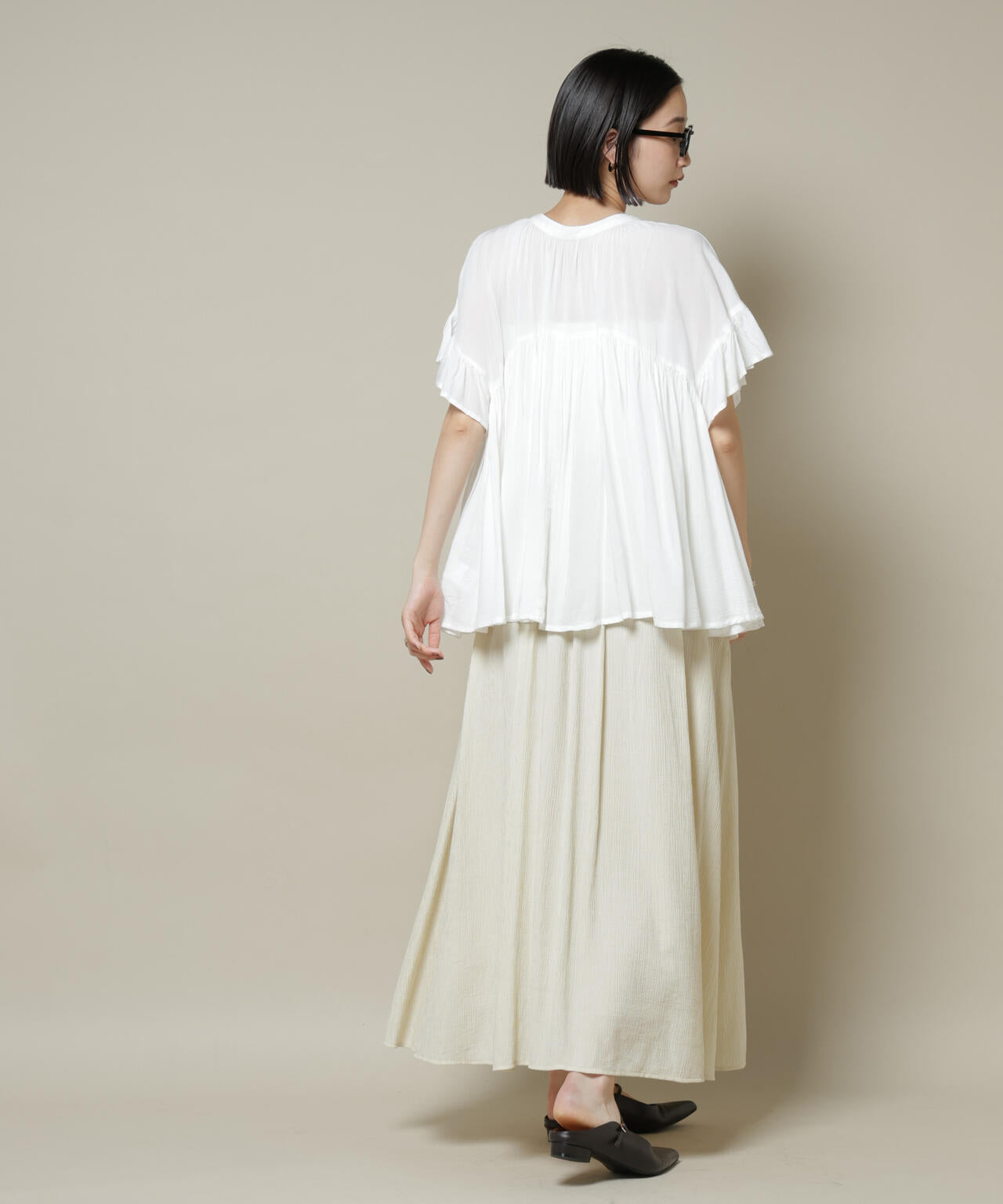 楊柳タックフレアスカート