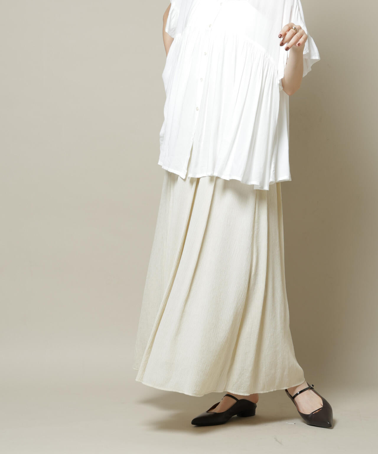 楊柳タックフレアスカート