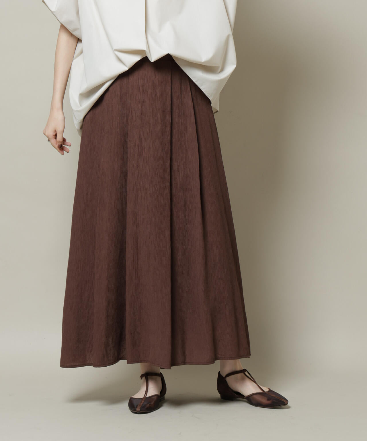 楊柳タックフレアスカート