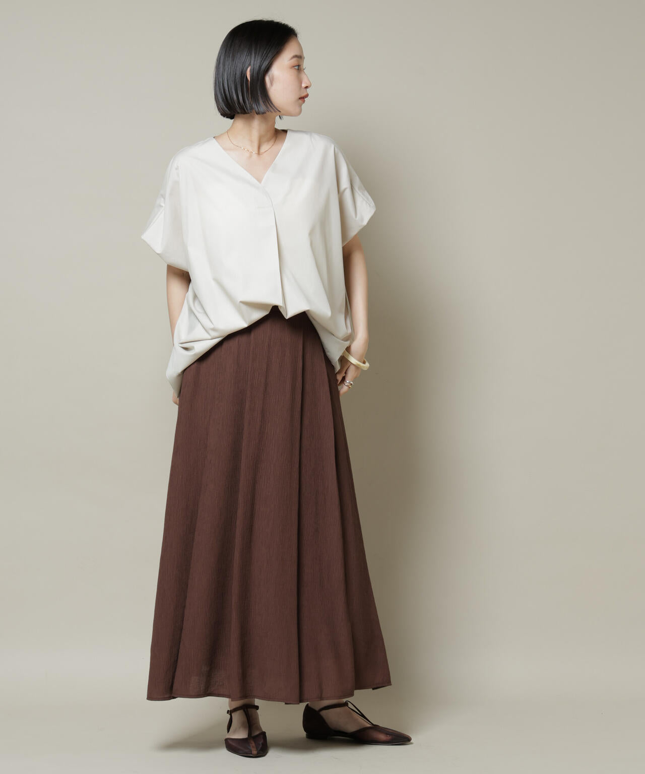 楊柳タックフレアスカート