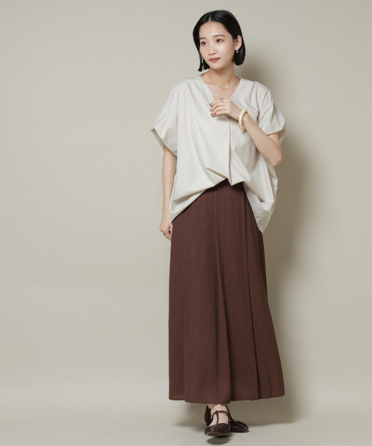 楊柳タックフレアスカート