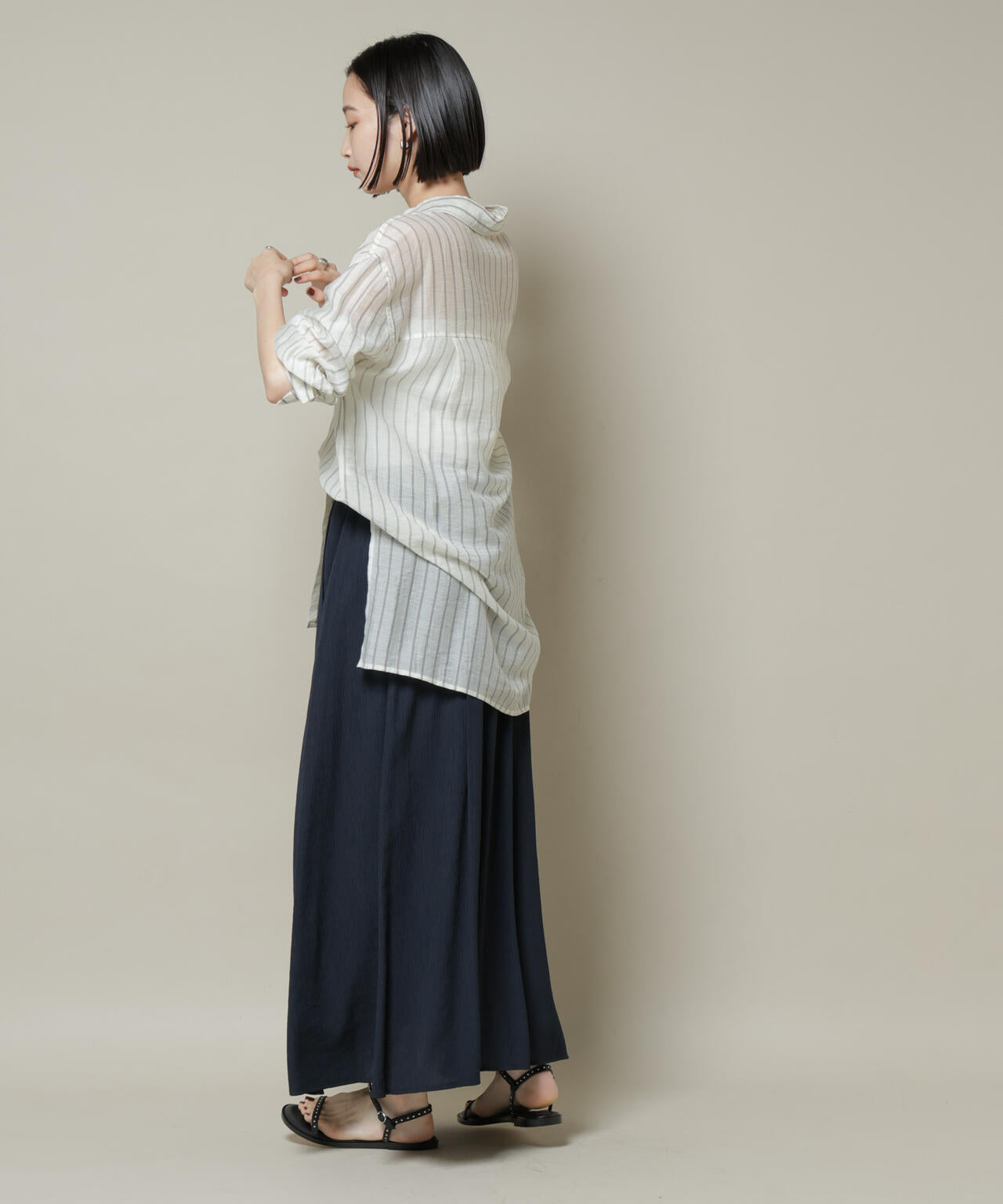 楊柳タックフレアスカート