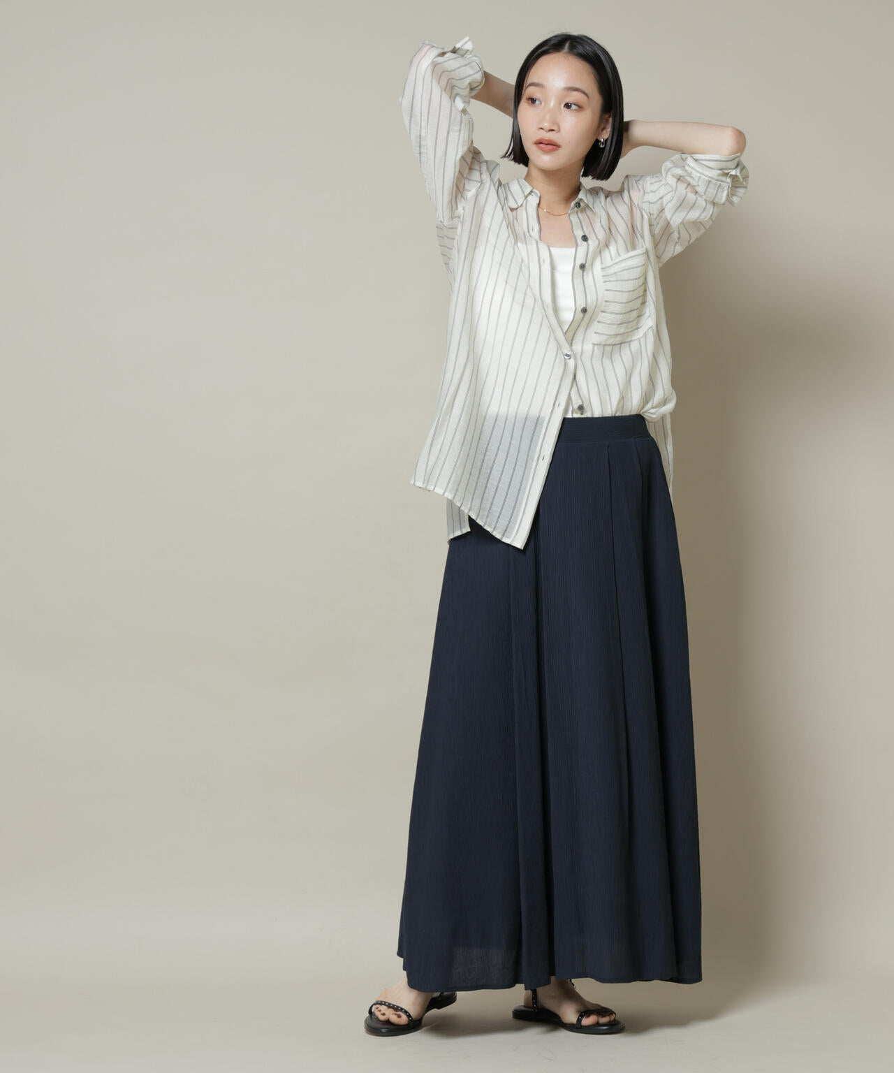 楊柳タックフレアスカート