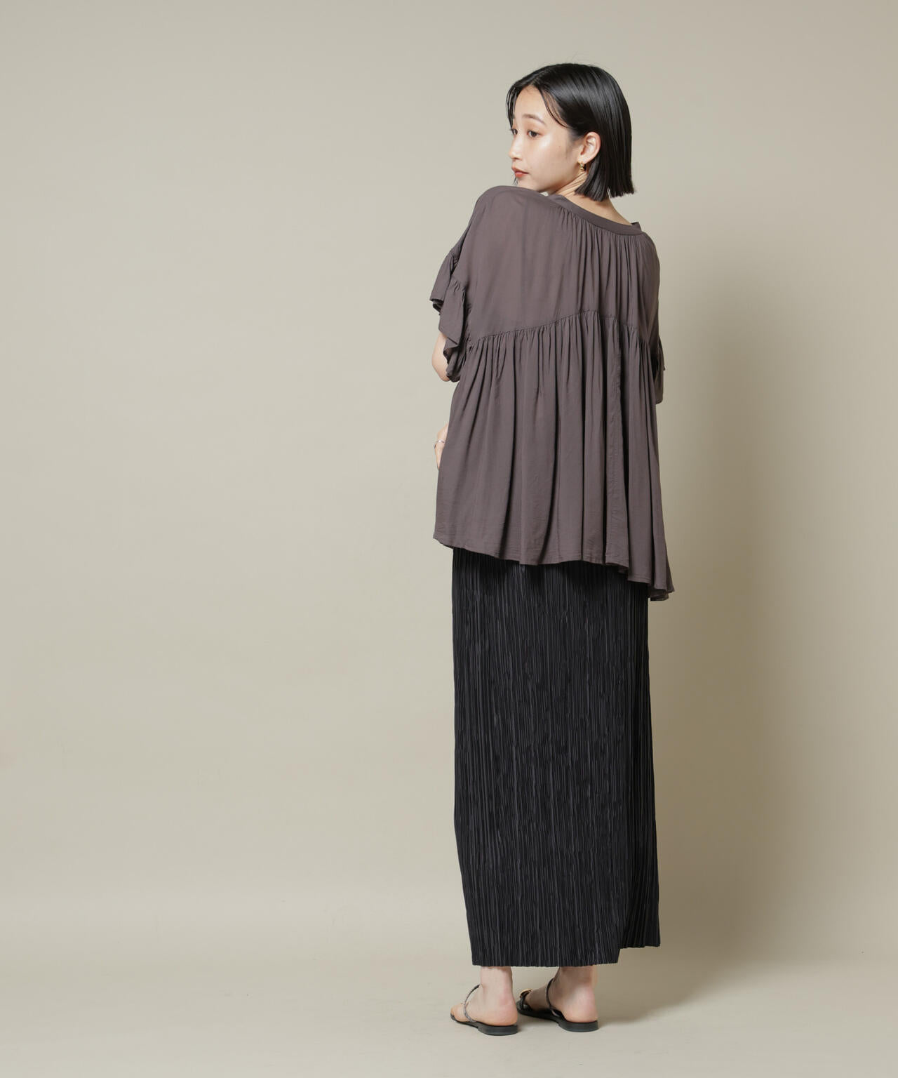 ランダムプリーツカットナロースカート(セットアップ可)