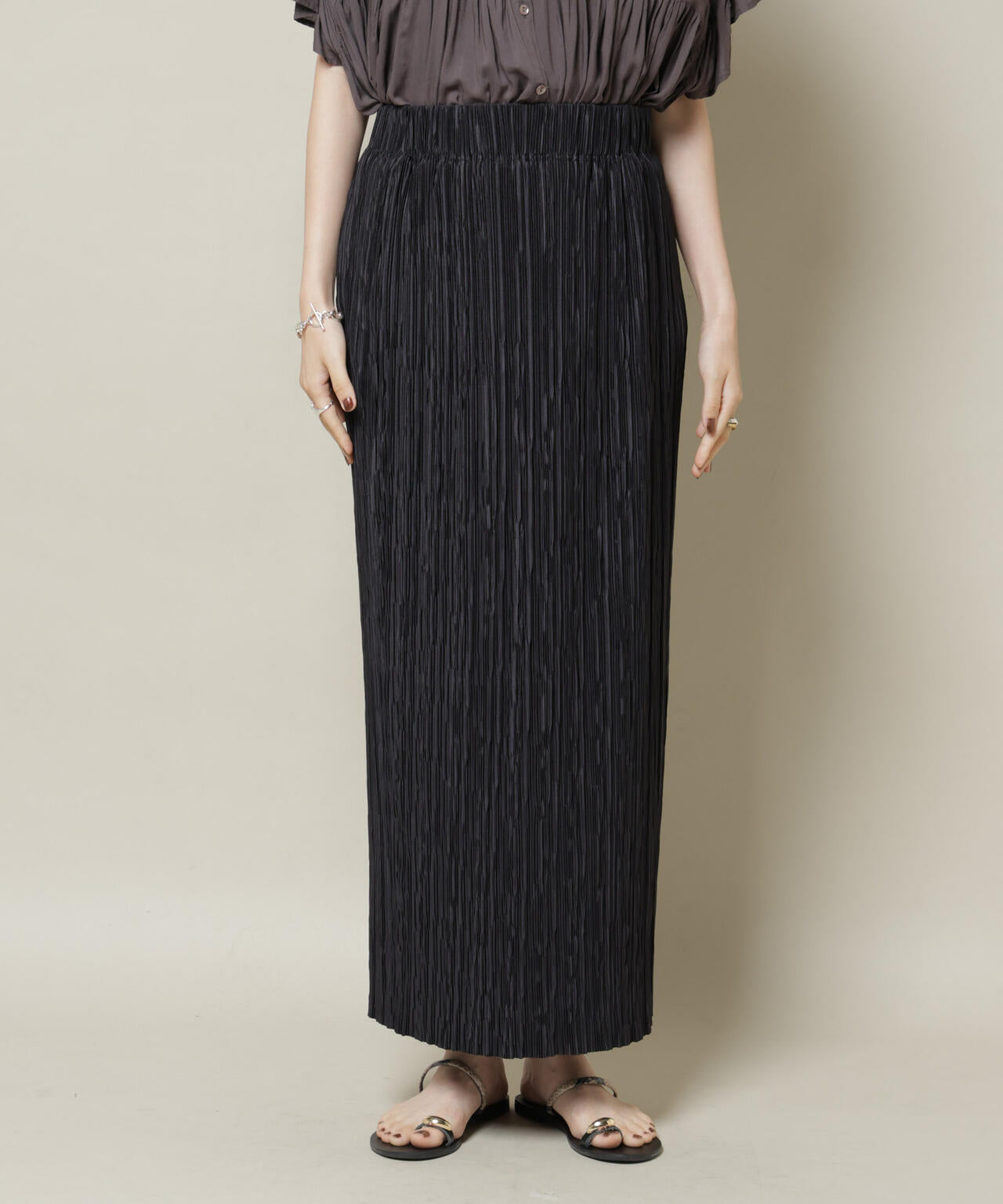 ランダムプリーツカットナロースカート(セットアップ可)