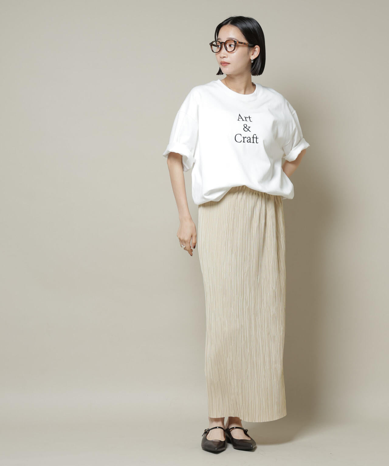 ランダムプリーツカットナロースカート(セットアップ可)