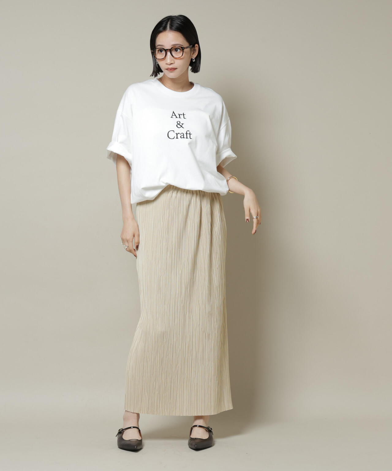 ランダムプリーツカットナロースカート(セットアップ可)