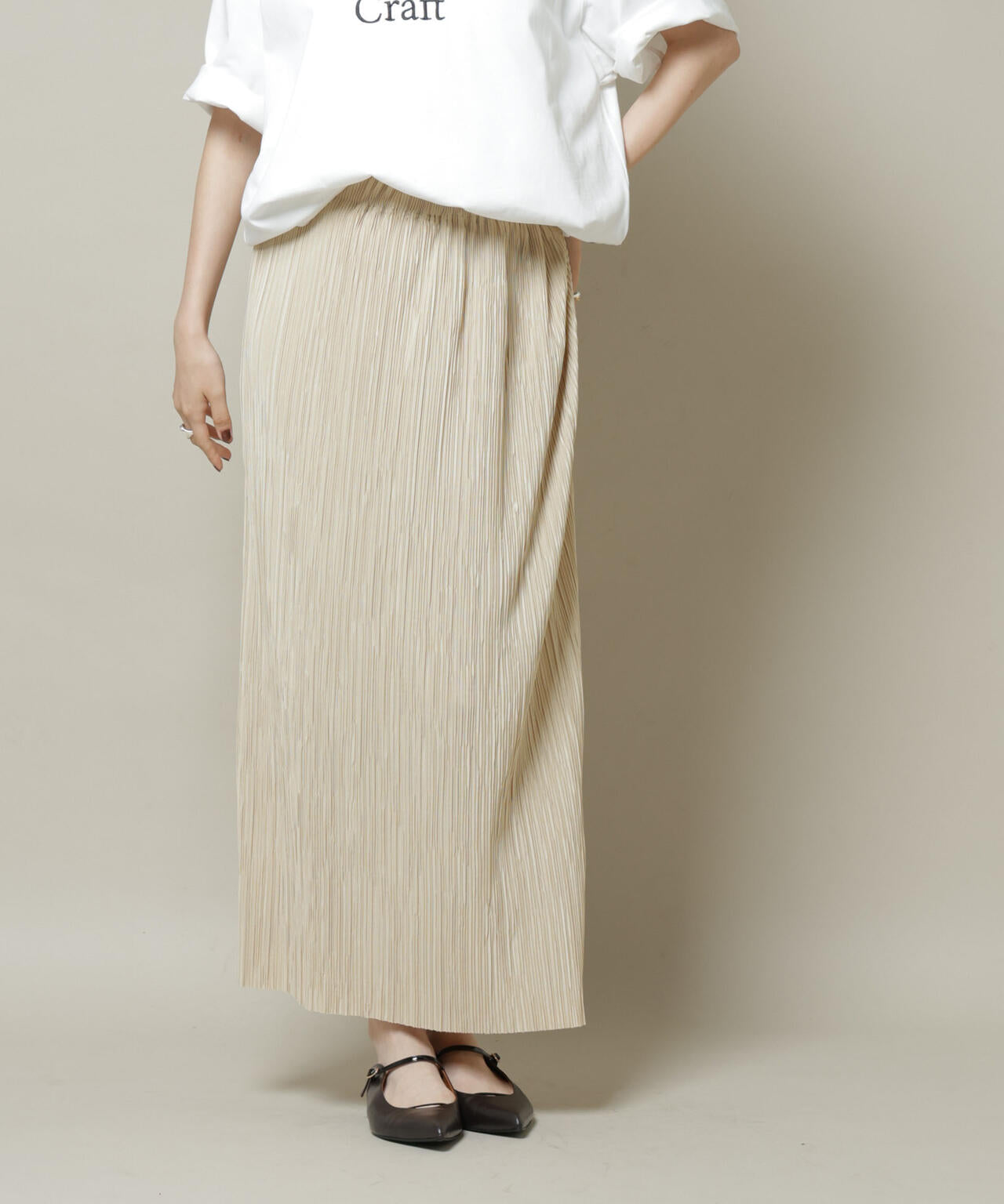 ランダムプリーツカットナロースカート(セットアップ可)