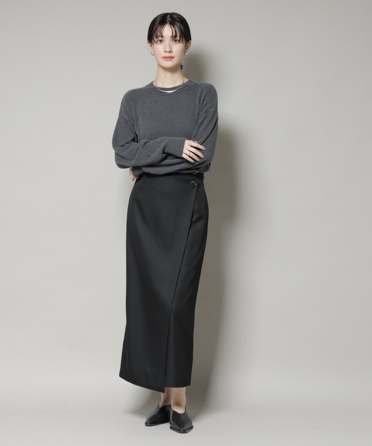 【撥水加工】ラップ風スカート