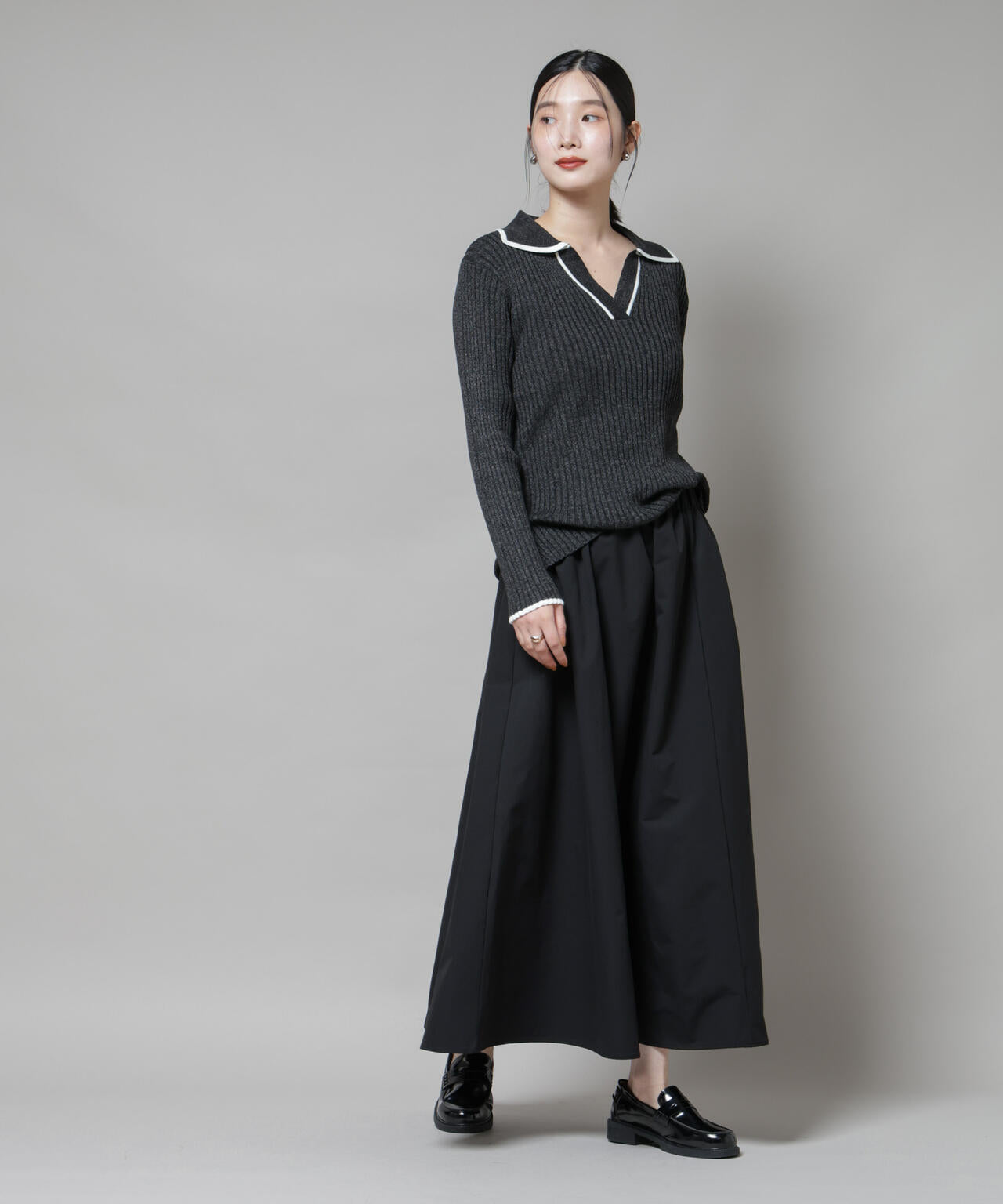 【撥水加工】ギャザーボリュームスカート