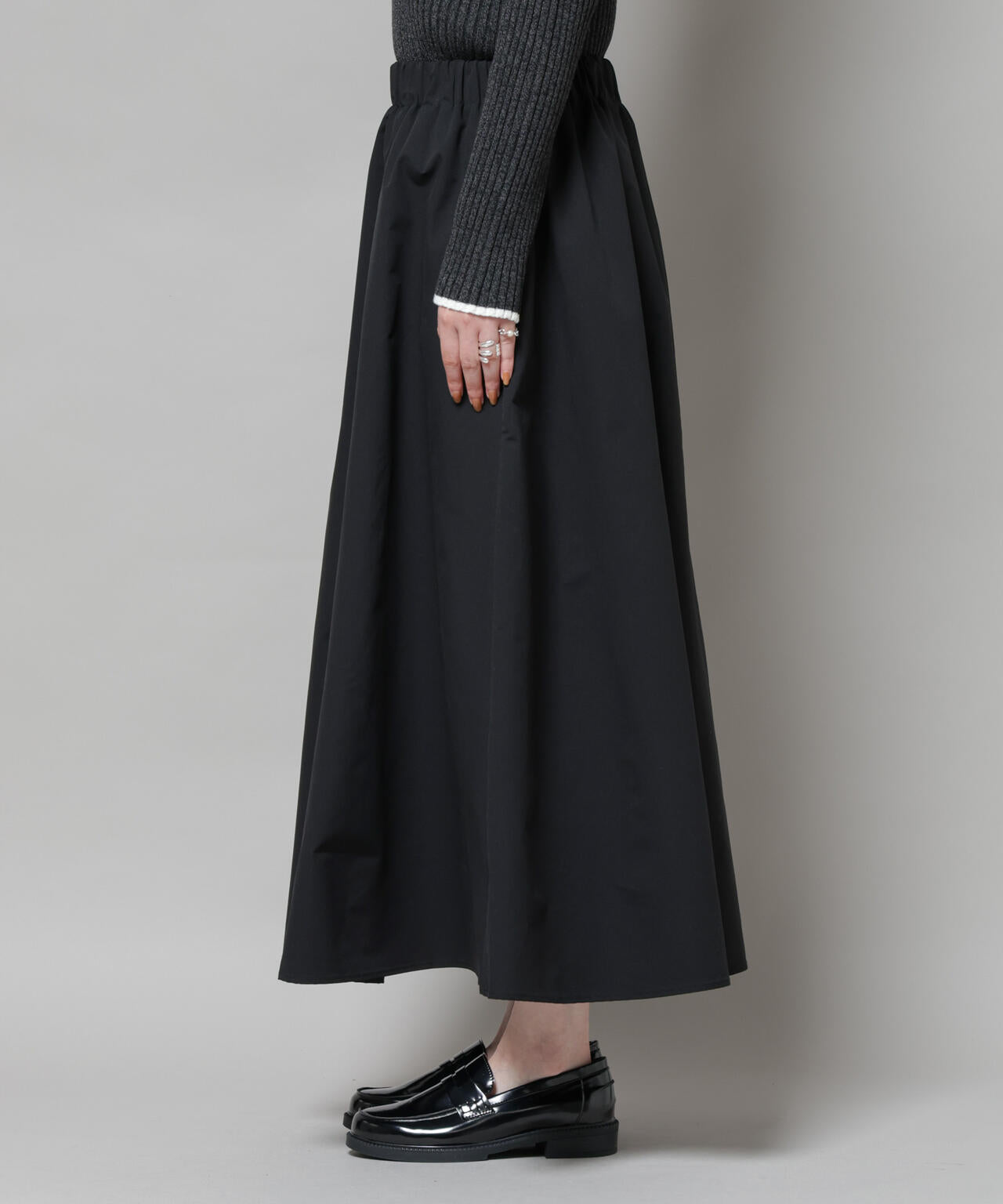 【撥水加工】ギャザーボリュームスカート