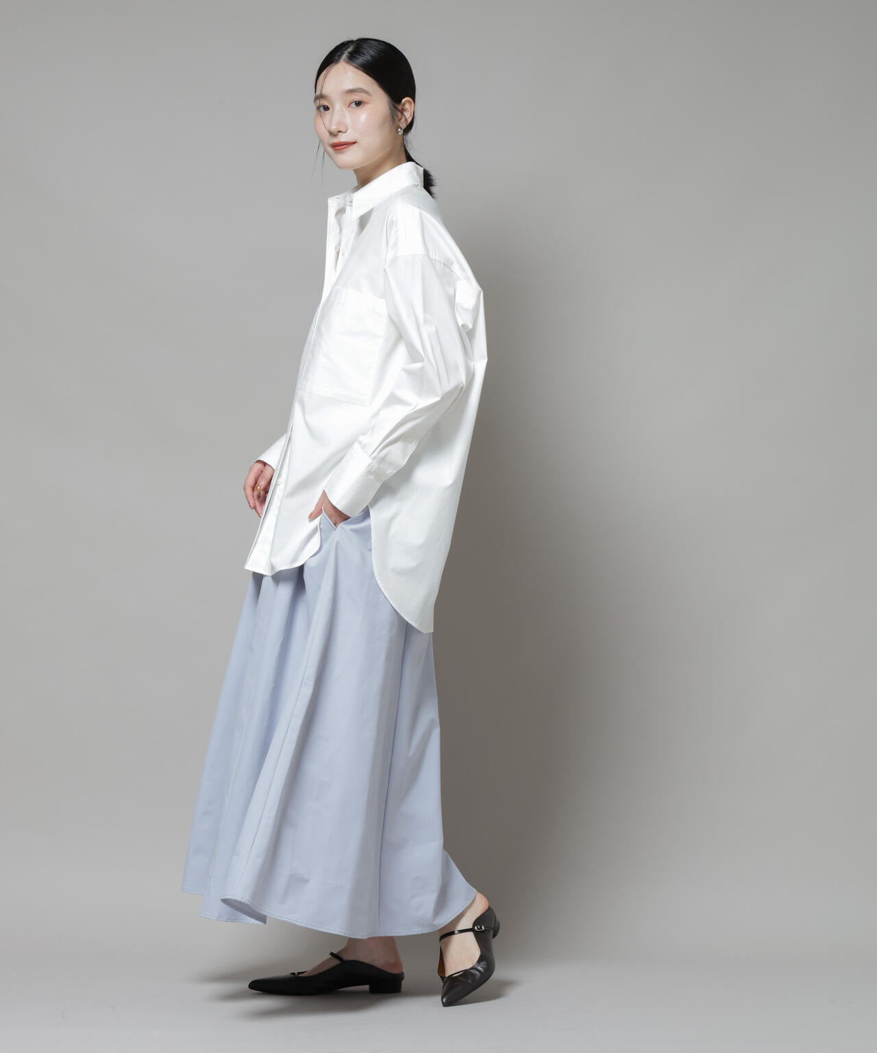 【撥水加工】ギャザーボリュームスカート