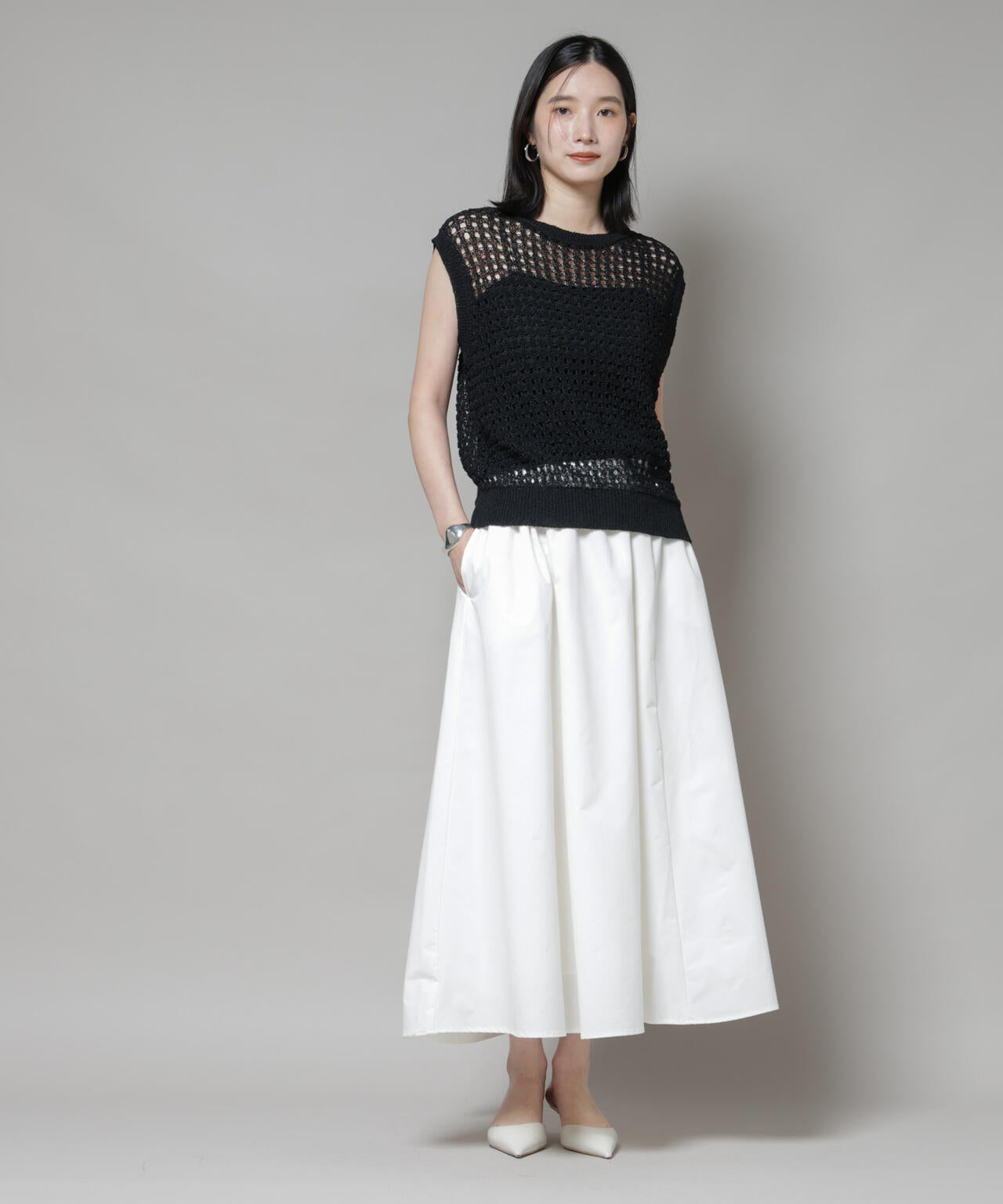 【撥水加工】ギャザーボリュームスカート