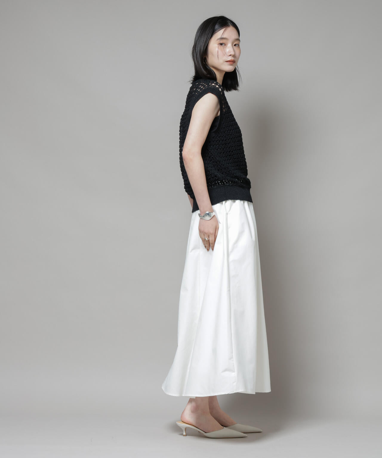 【撥水加工】ギャザーボリュームスカート