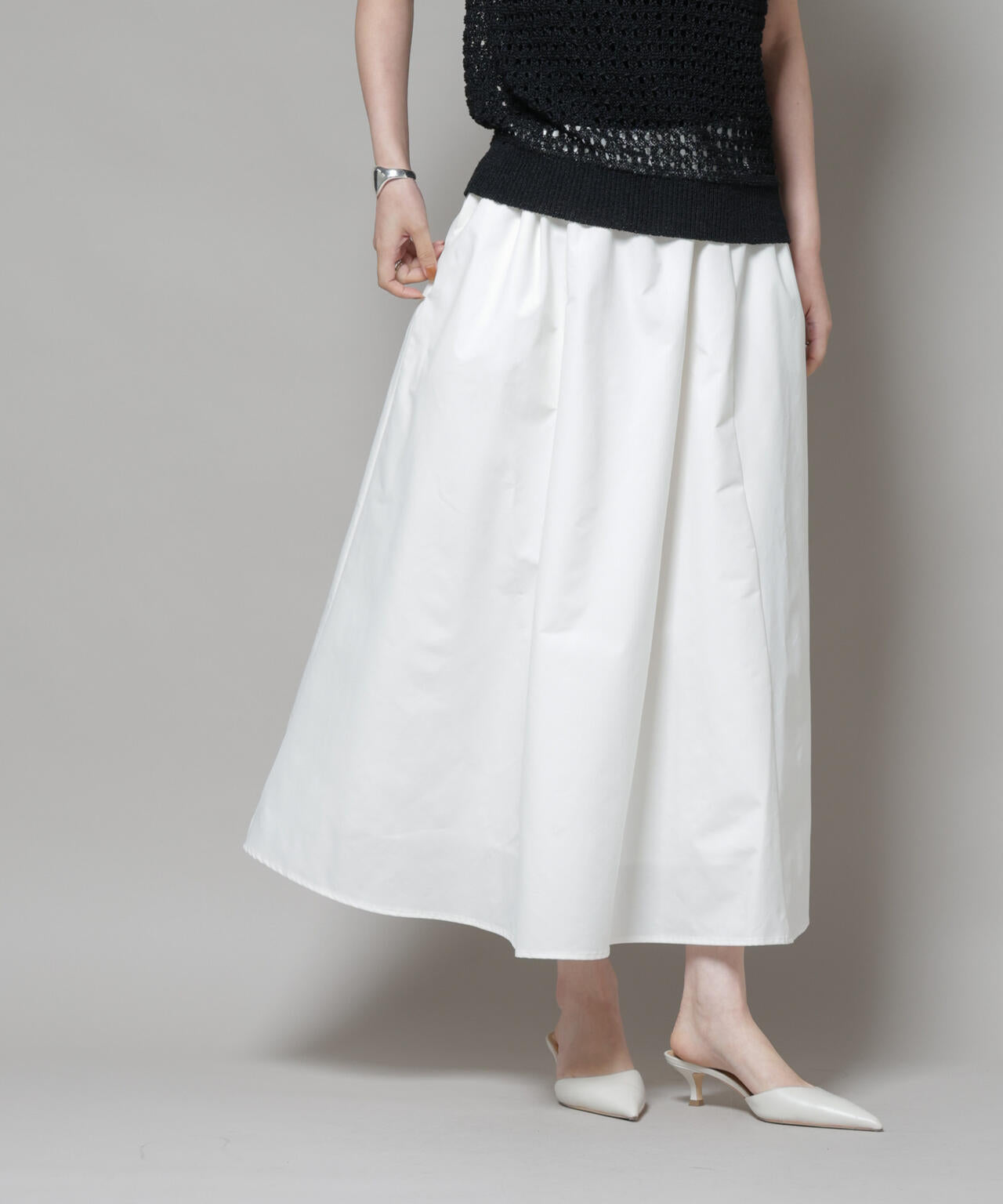 【撥水加工】ギャザーボリュームスカート