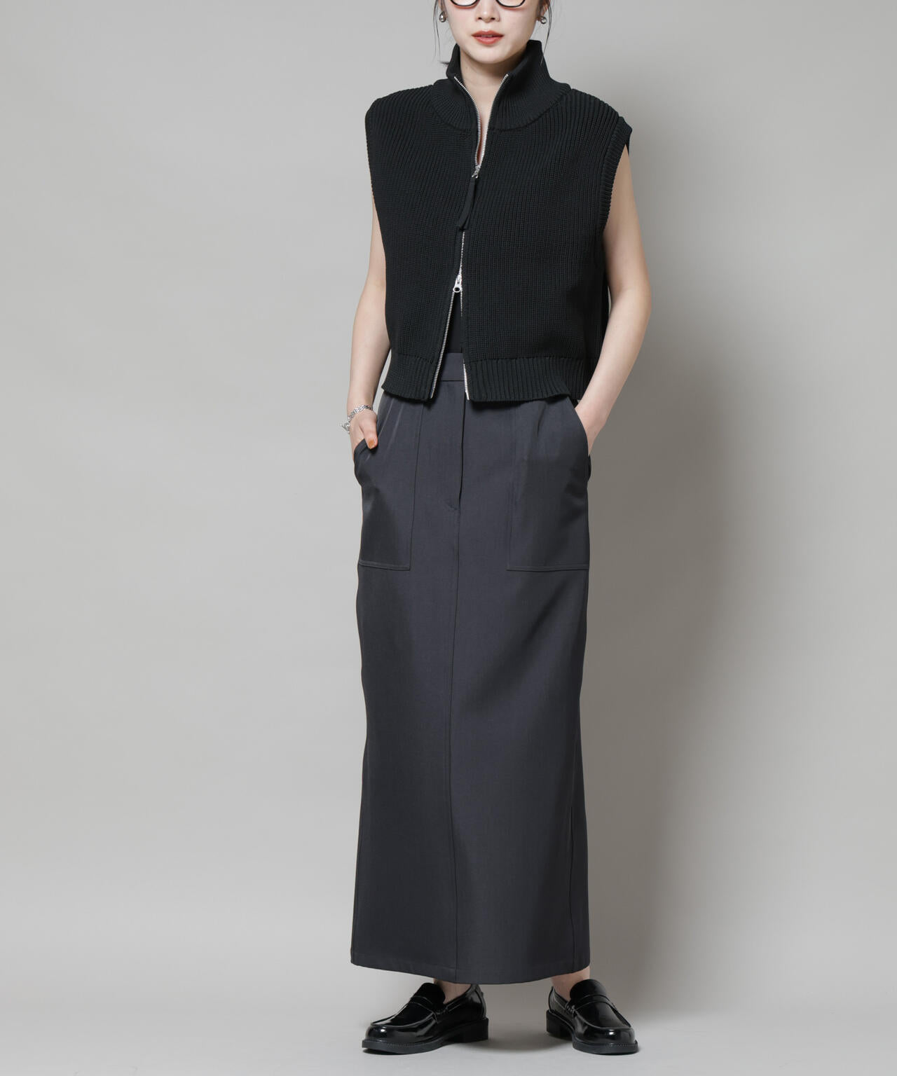 ポケットディティールナロースカート(セットアップ可)