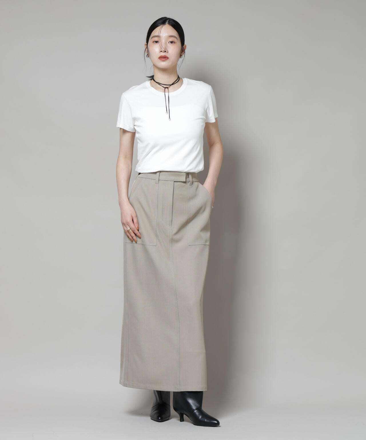 ポケットディティールナロースカート(セットアップ可)