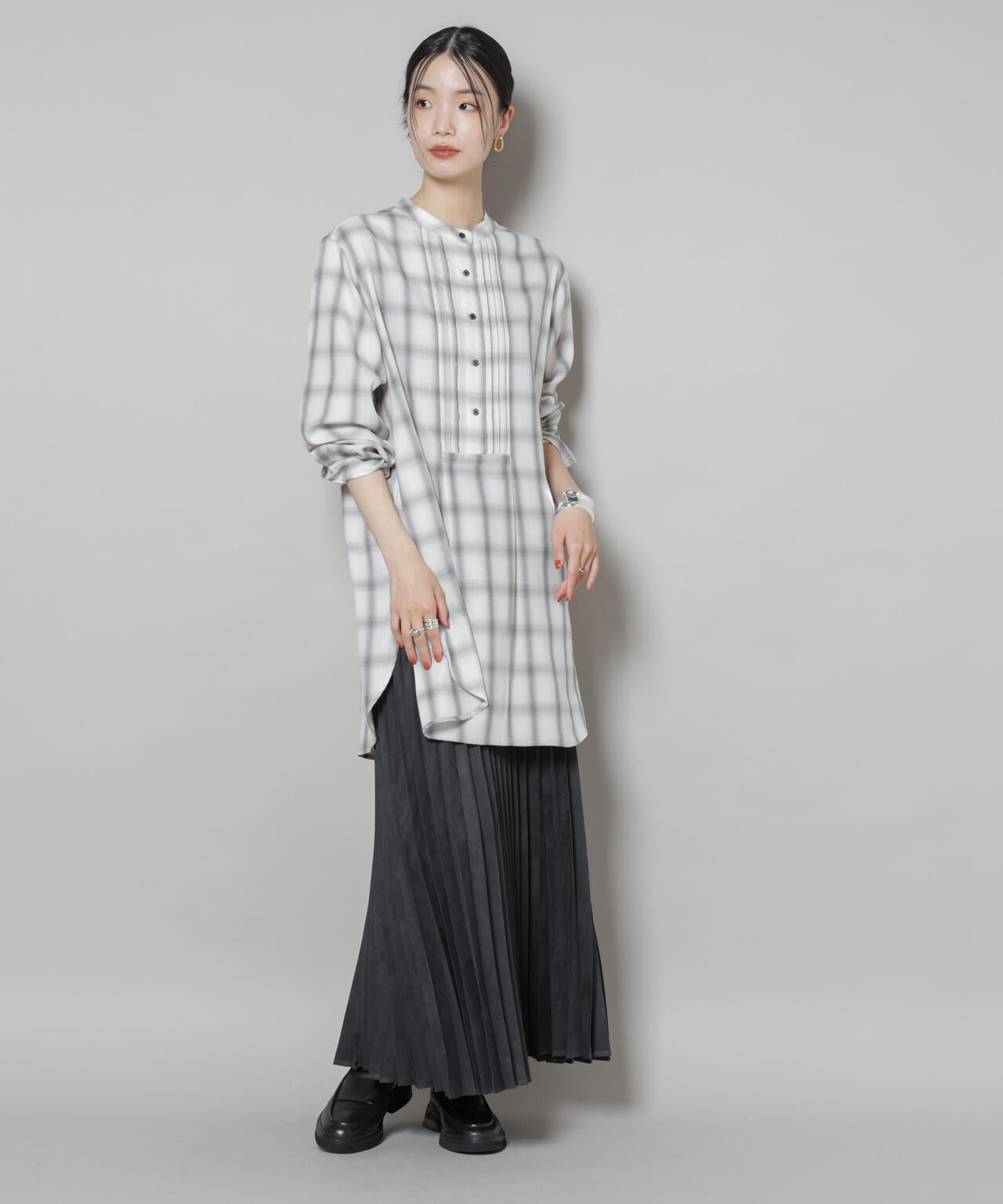 フェイクスエードプリーツスカート(セットアップ可)