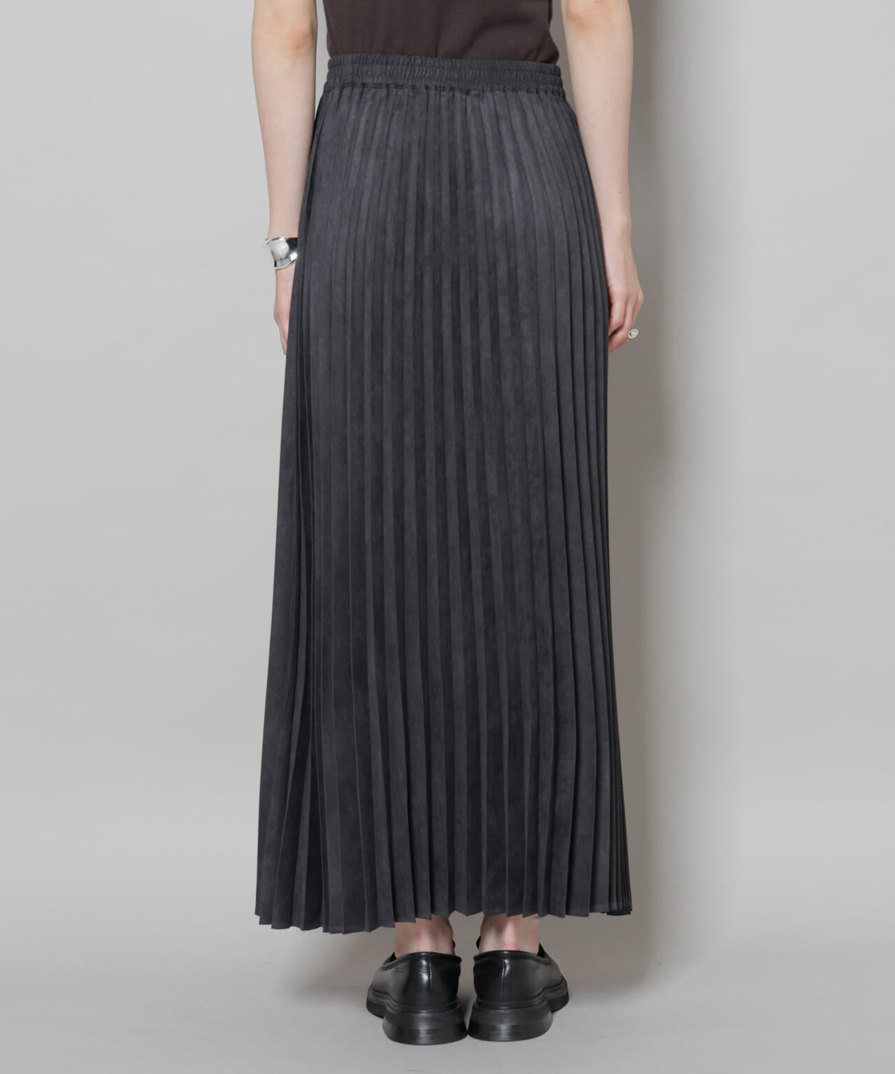 フェイクスエードプリーツスカート(セットアップ可)