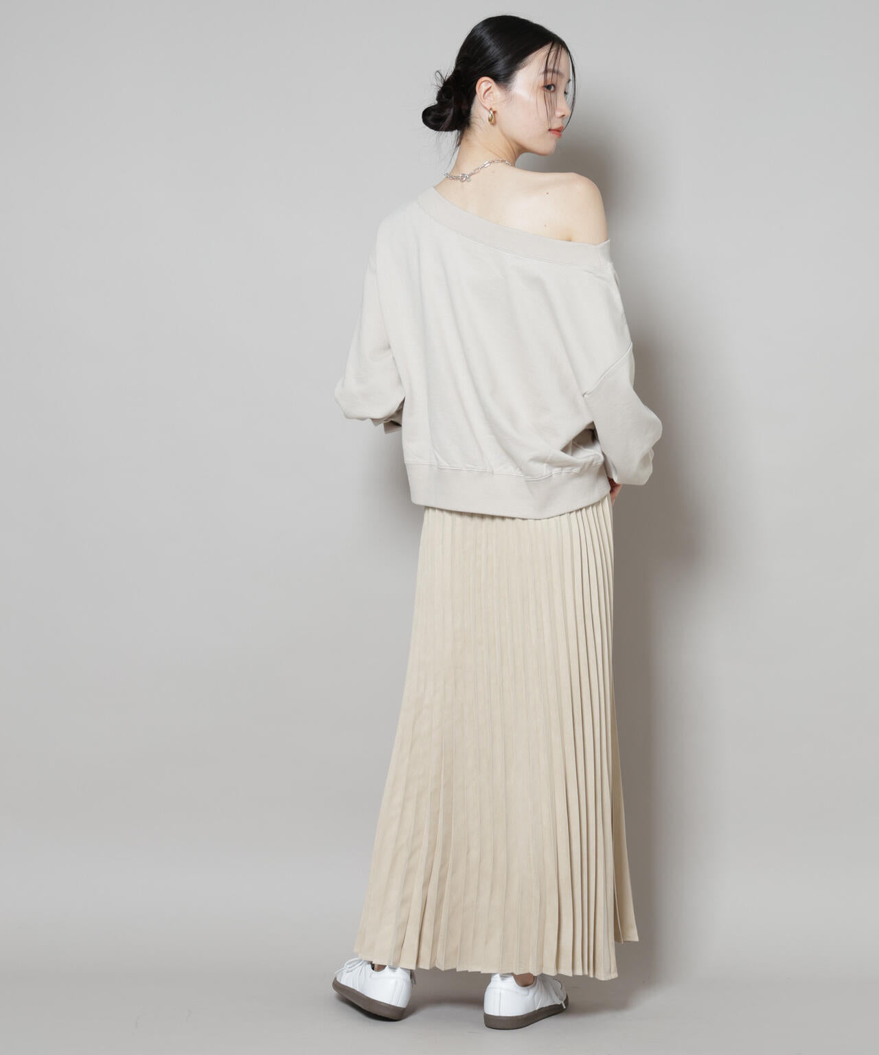 フェイクスエードプリーツスカート(セットアップ可)