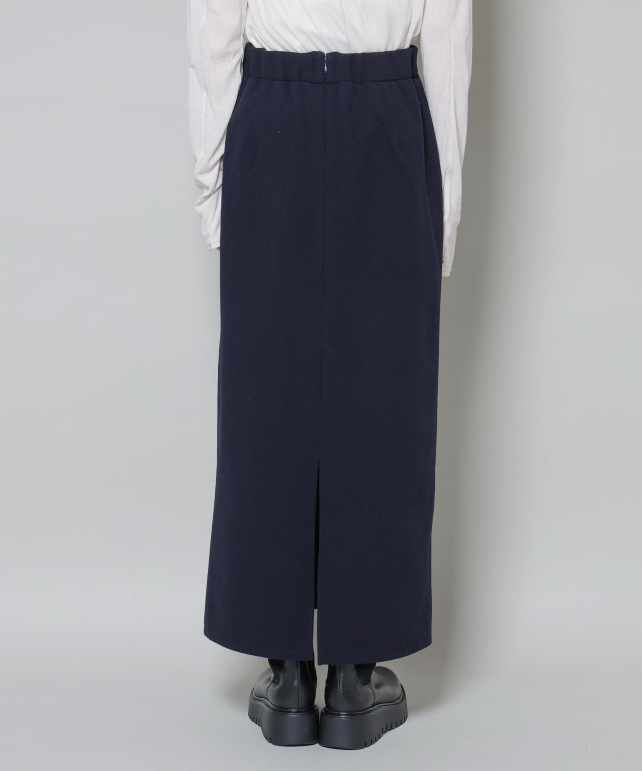 ソフトメルトンジャージーナローロングスカート(セットアップ可)