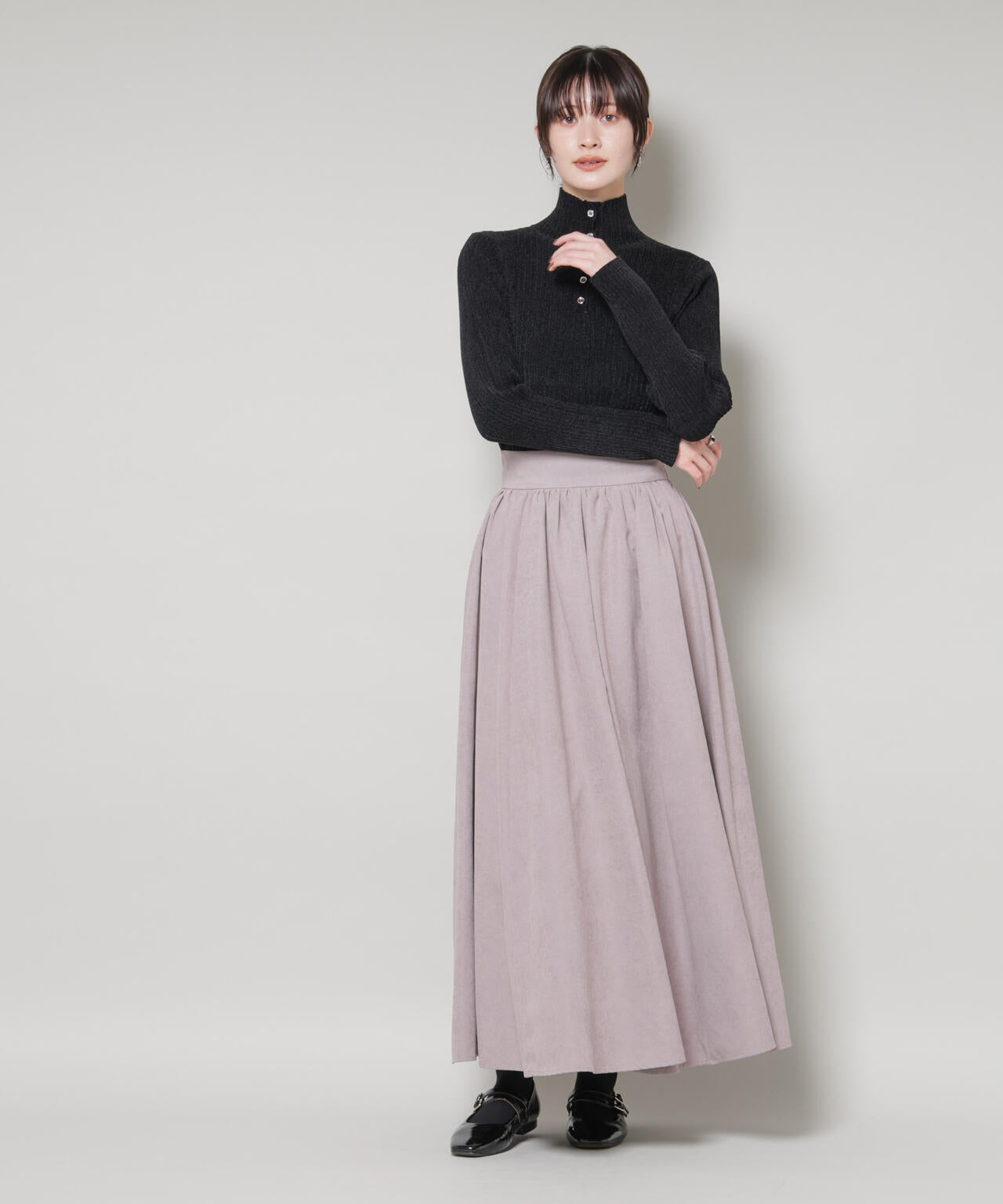 起毛ピーチギャザーボリュームスカート