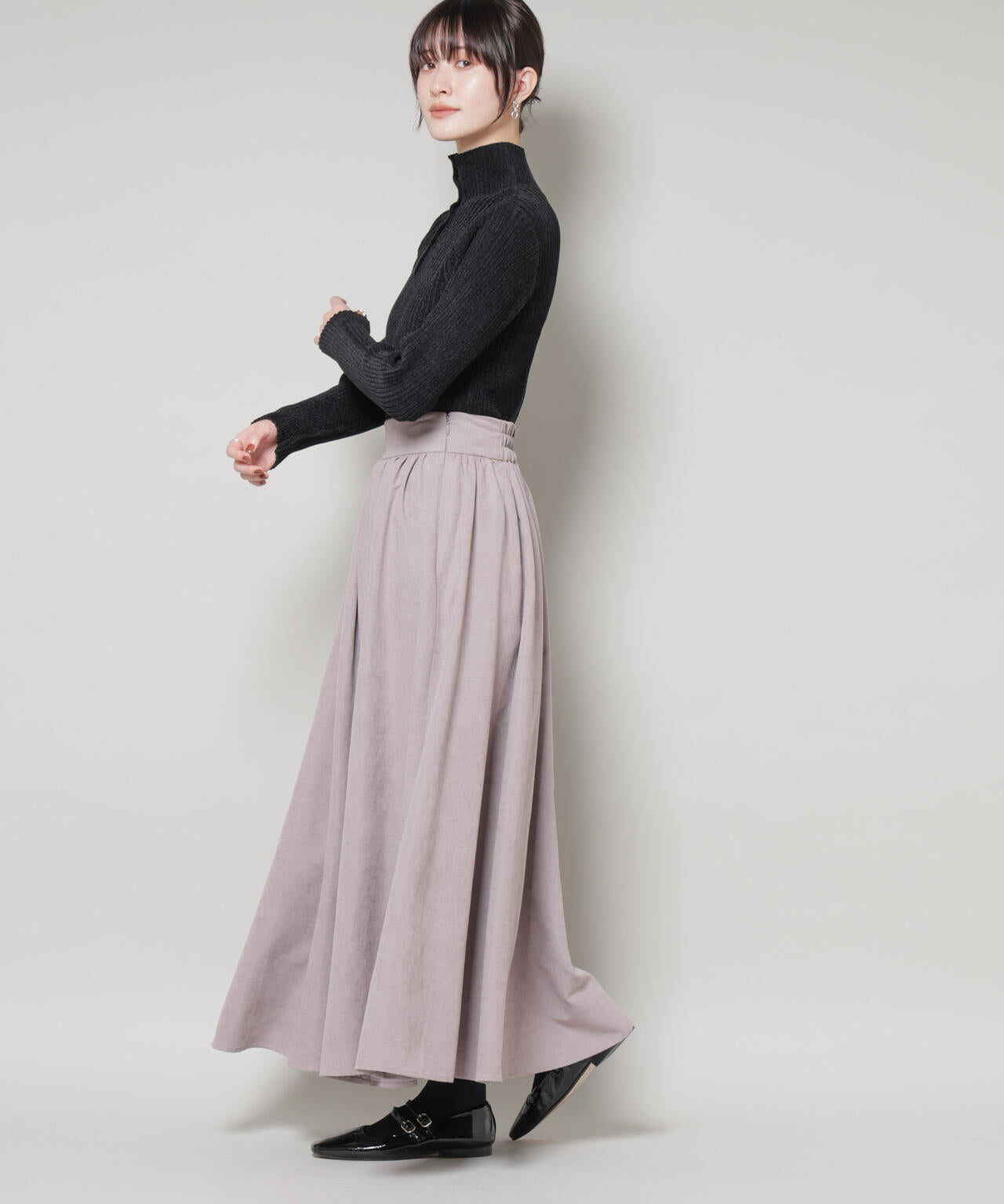 起毛ピーチギャザーボリュームスカート