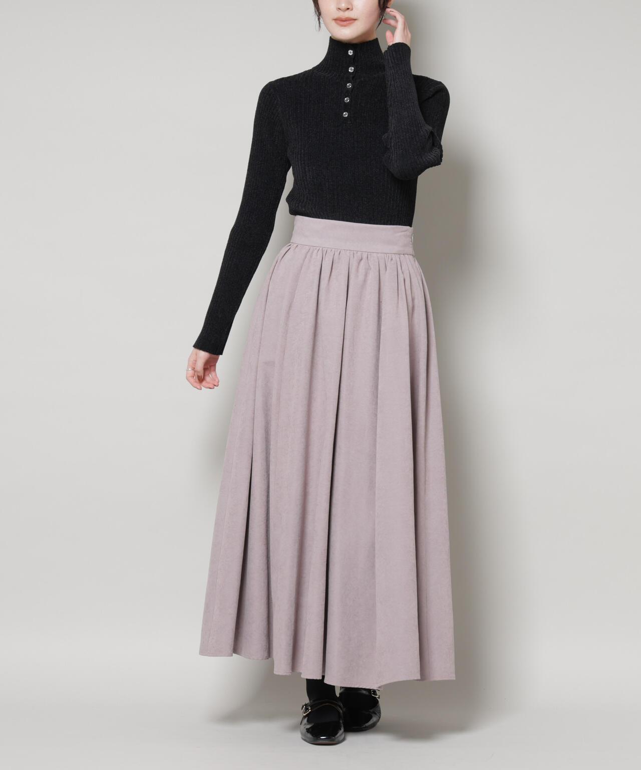 起毛ピーチギャザーボリュームスカート