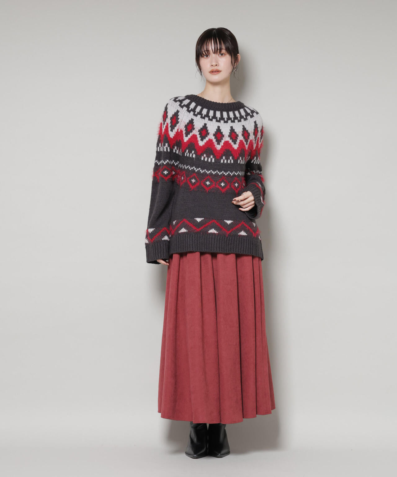 起毛ピーチギャザーボリュームスカート