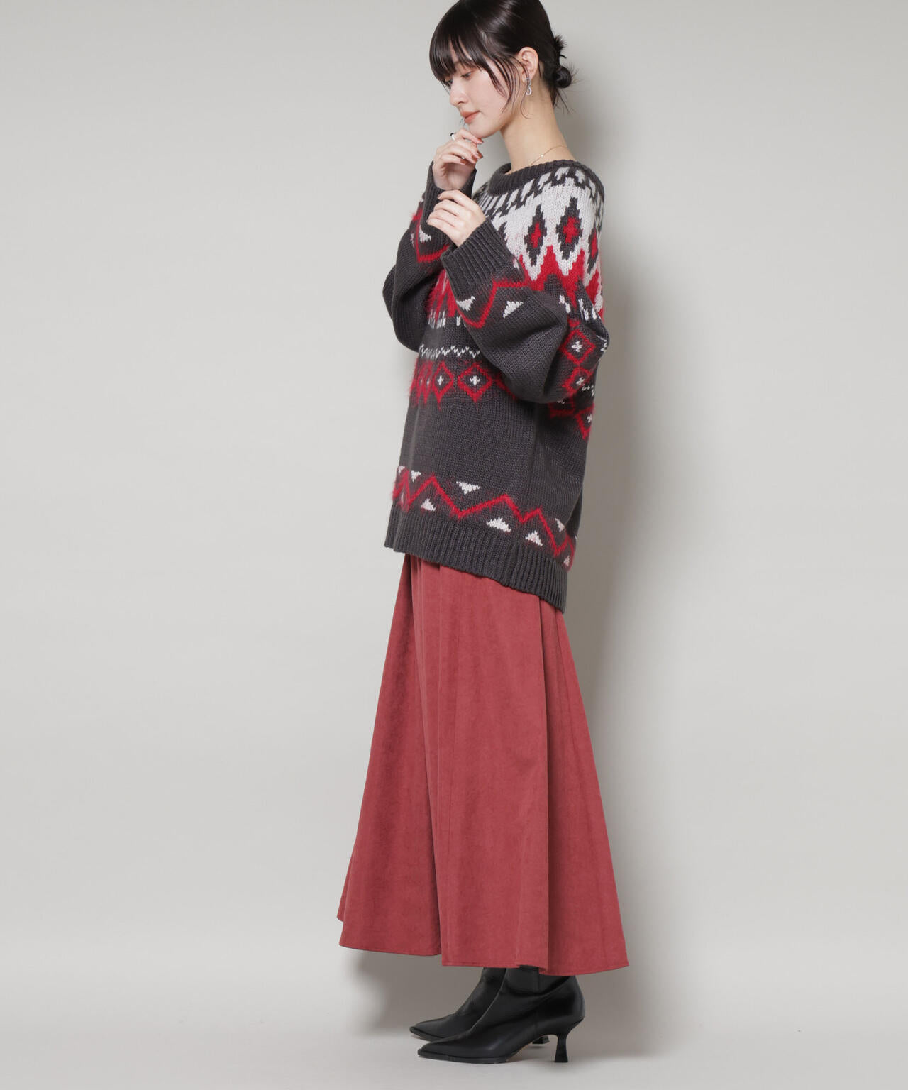 起毛ピーチギャザーボリュームスカート