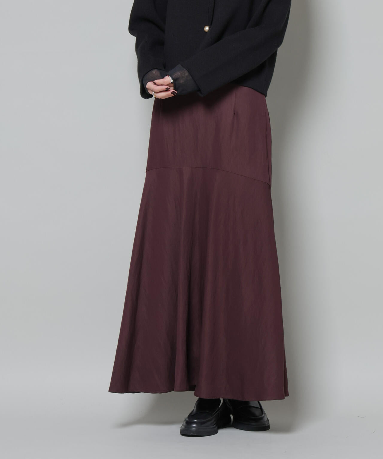 切り替え裾フレアスカート