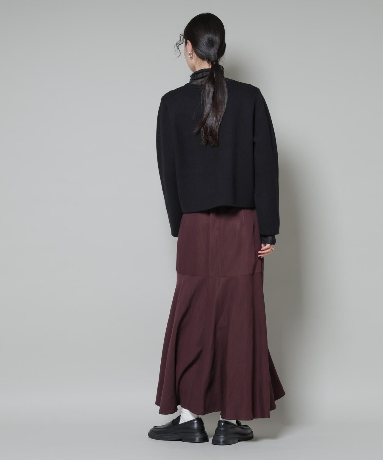 切り替え裾フレアスカート