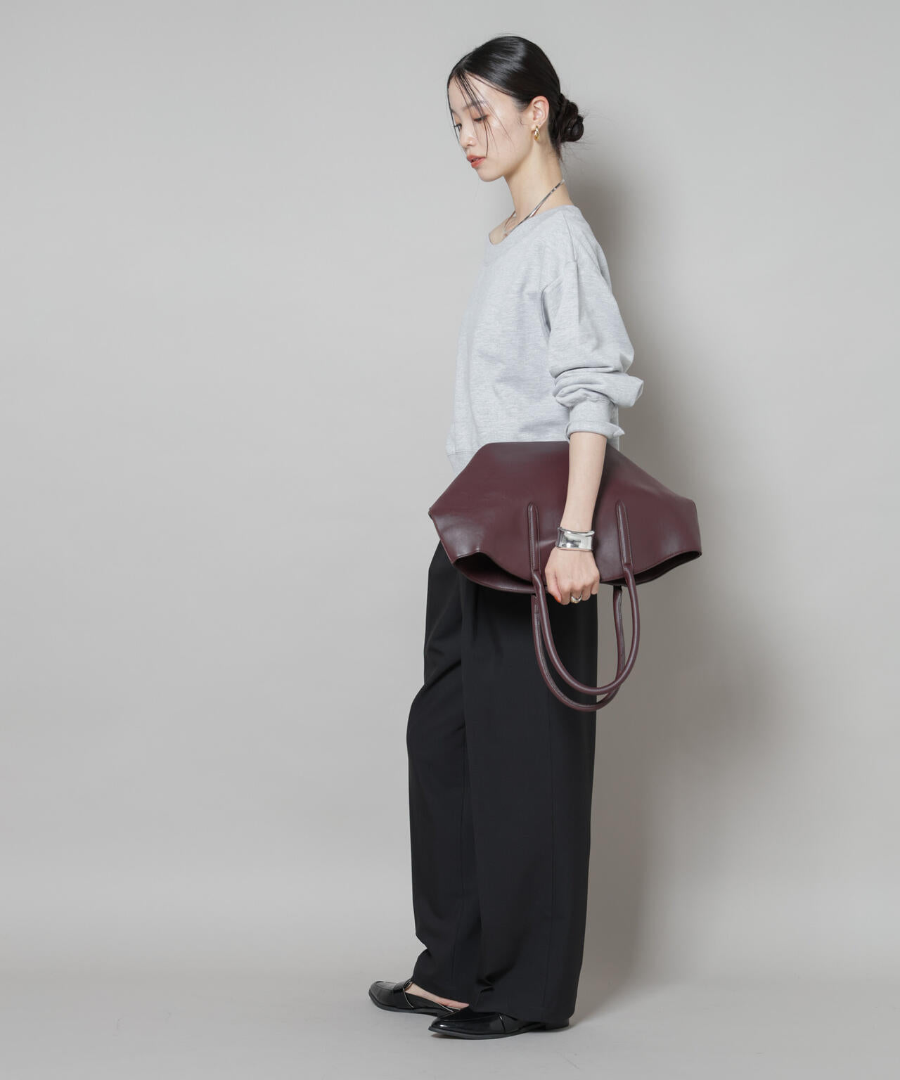 ラウンドシンプルトートバッグ