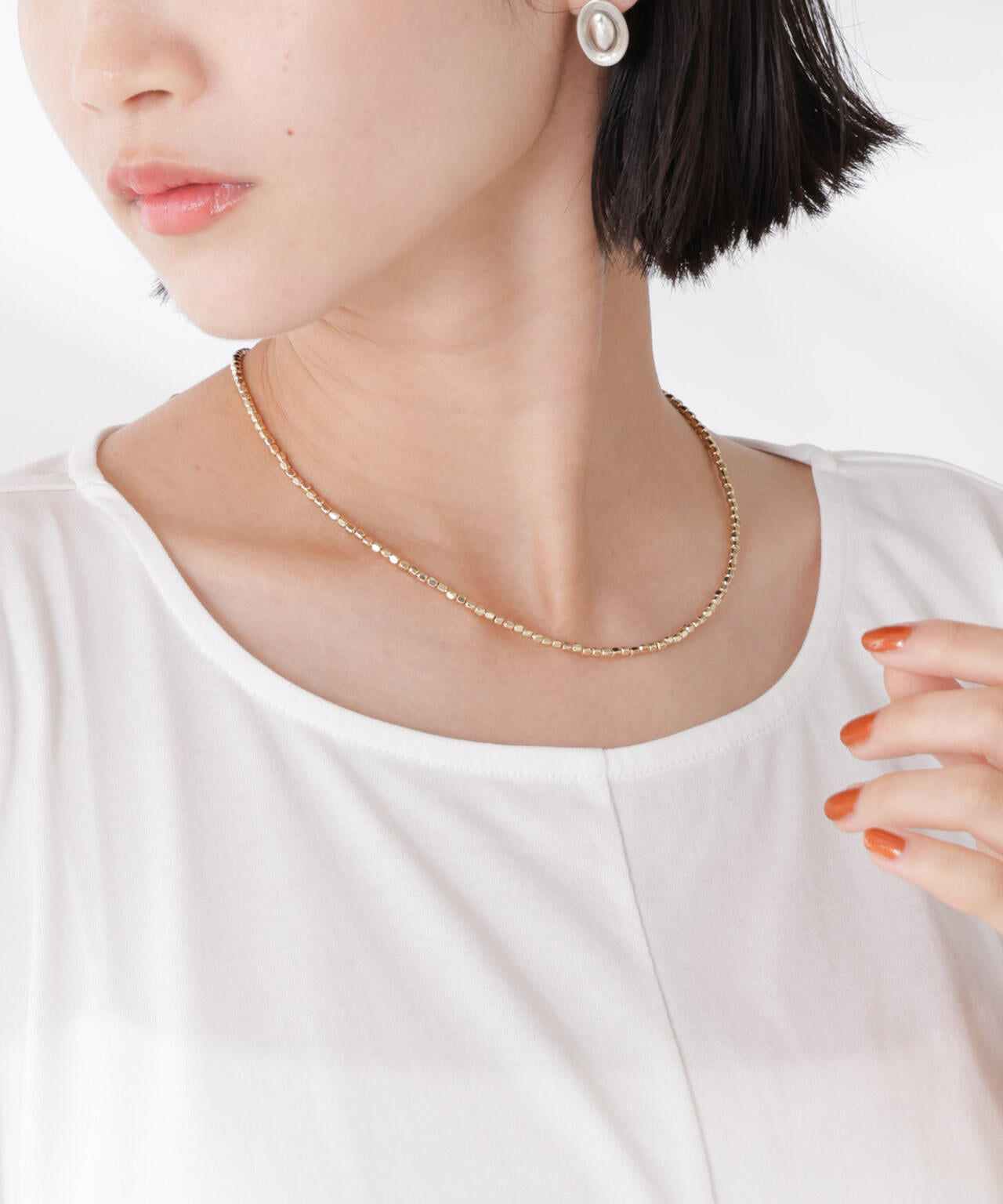 メタルビーズネックレス