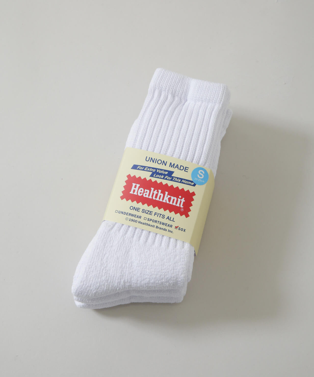 Healthknit/シンカーWHITE無地SOX