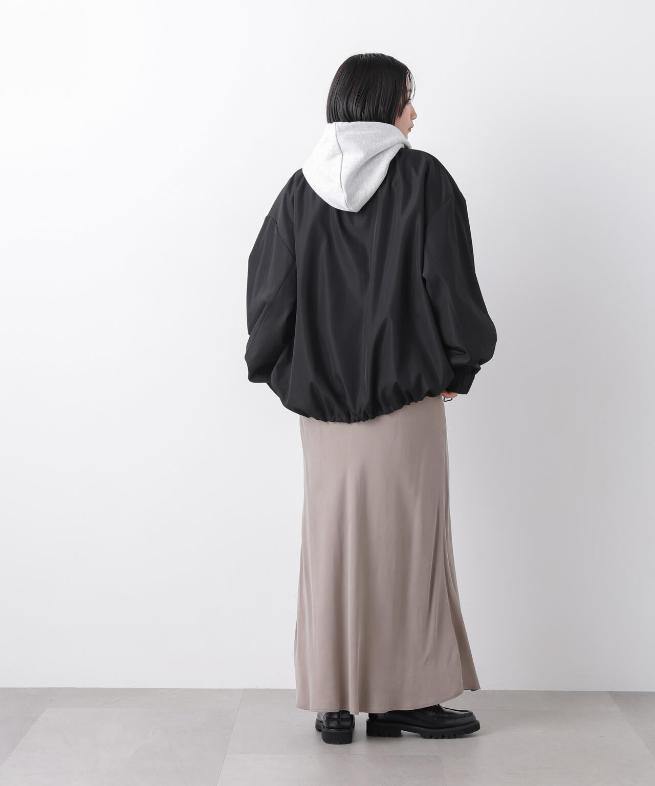 撥水加工 ドロストヘムリブブルゾン