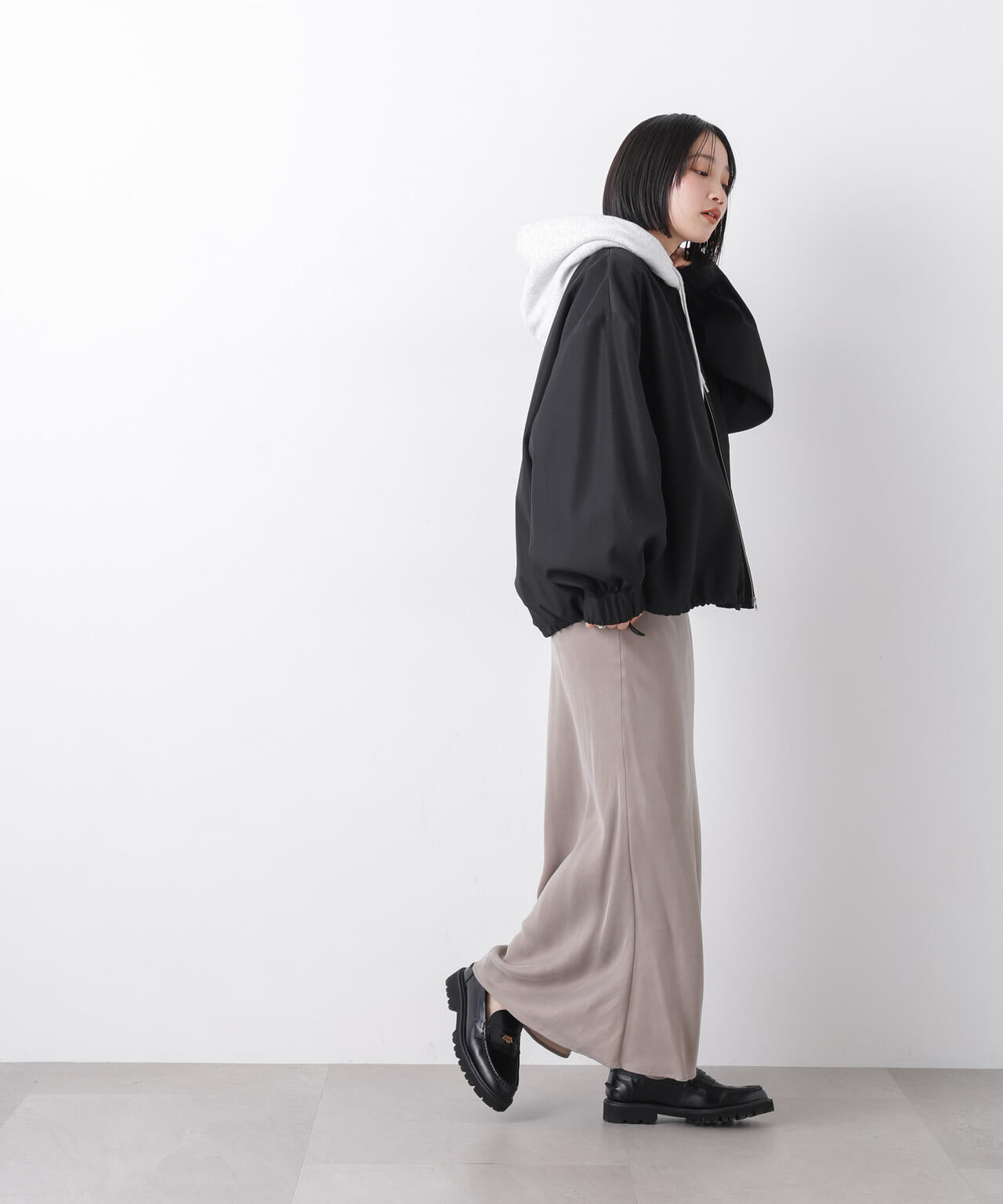 撥水加工 ドロストヘムリブブルゾン
