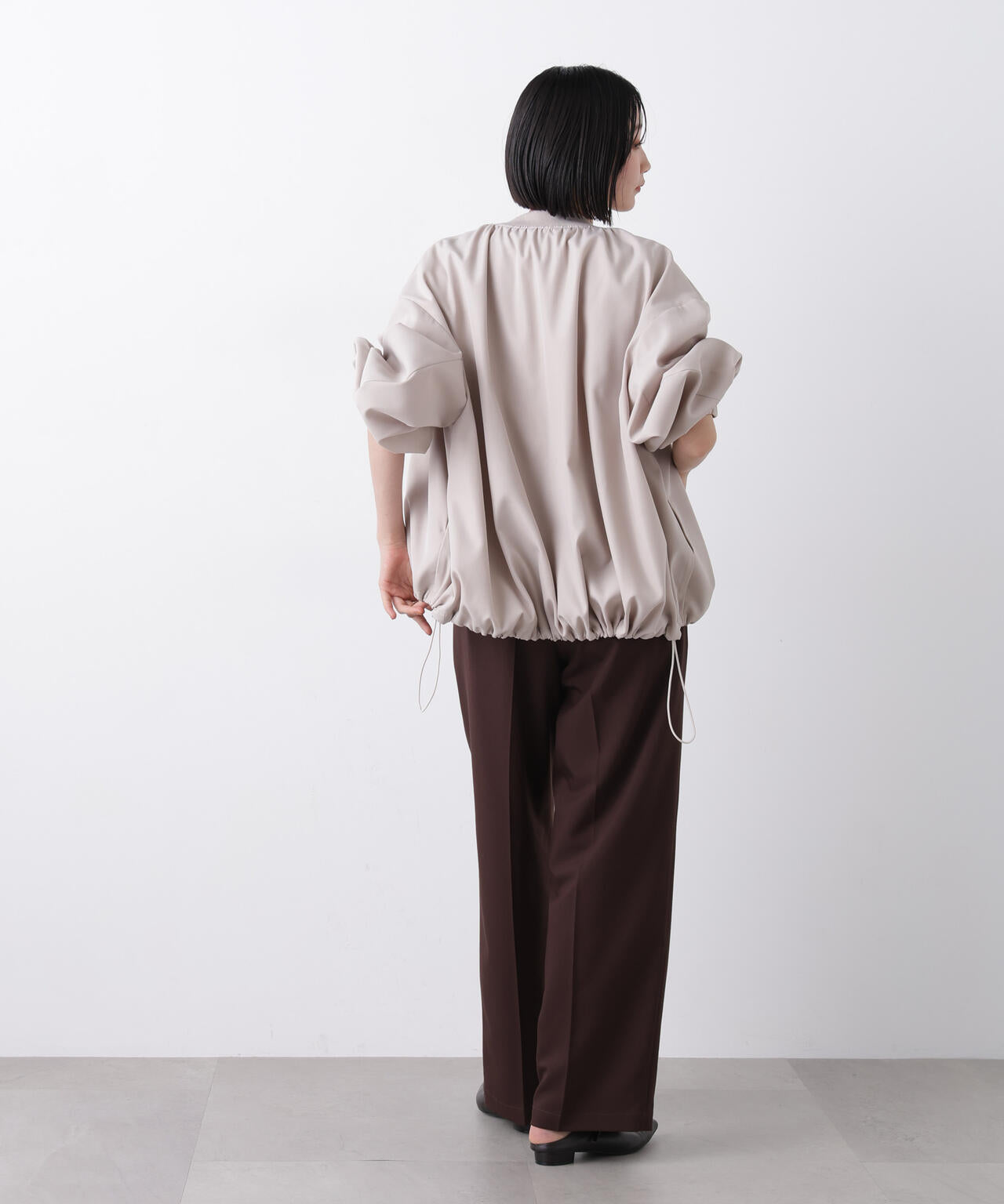 撥水加工 ドロストヘムリブブルゾン