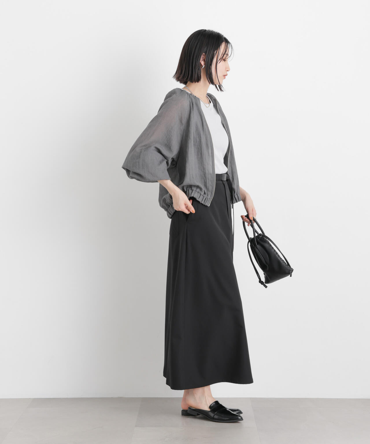 TCボイルジップアップギャザーブルゾン(セットアップ可)