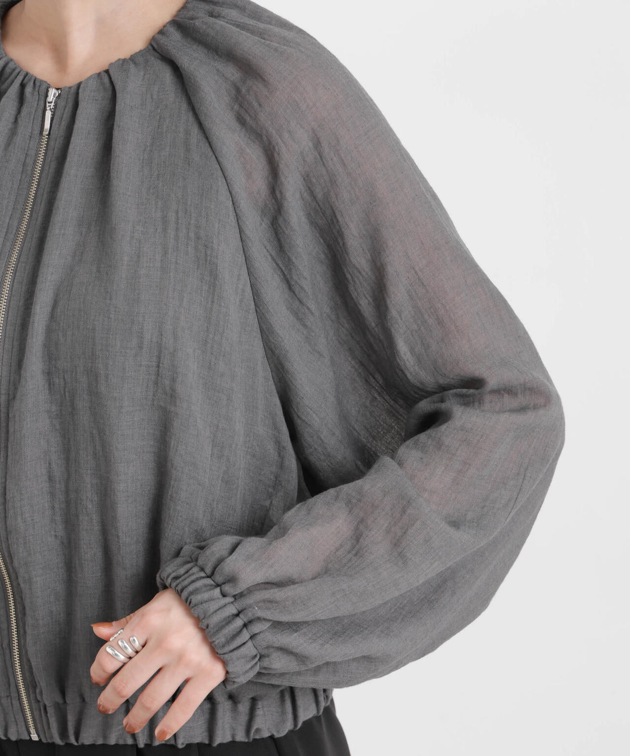 TCボイルジップアップギャザーブルゾン(セットアップ可)