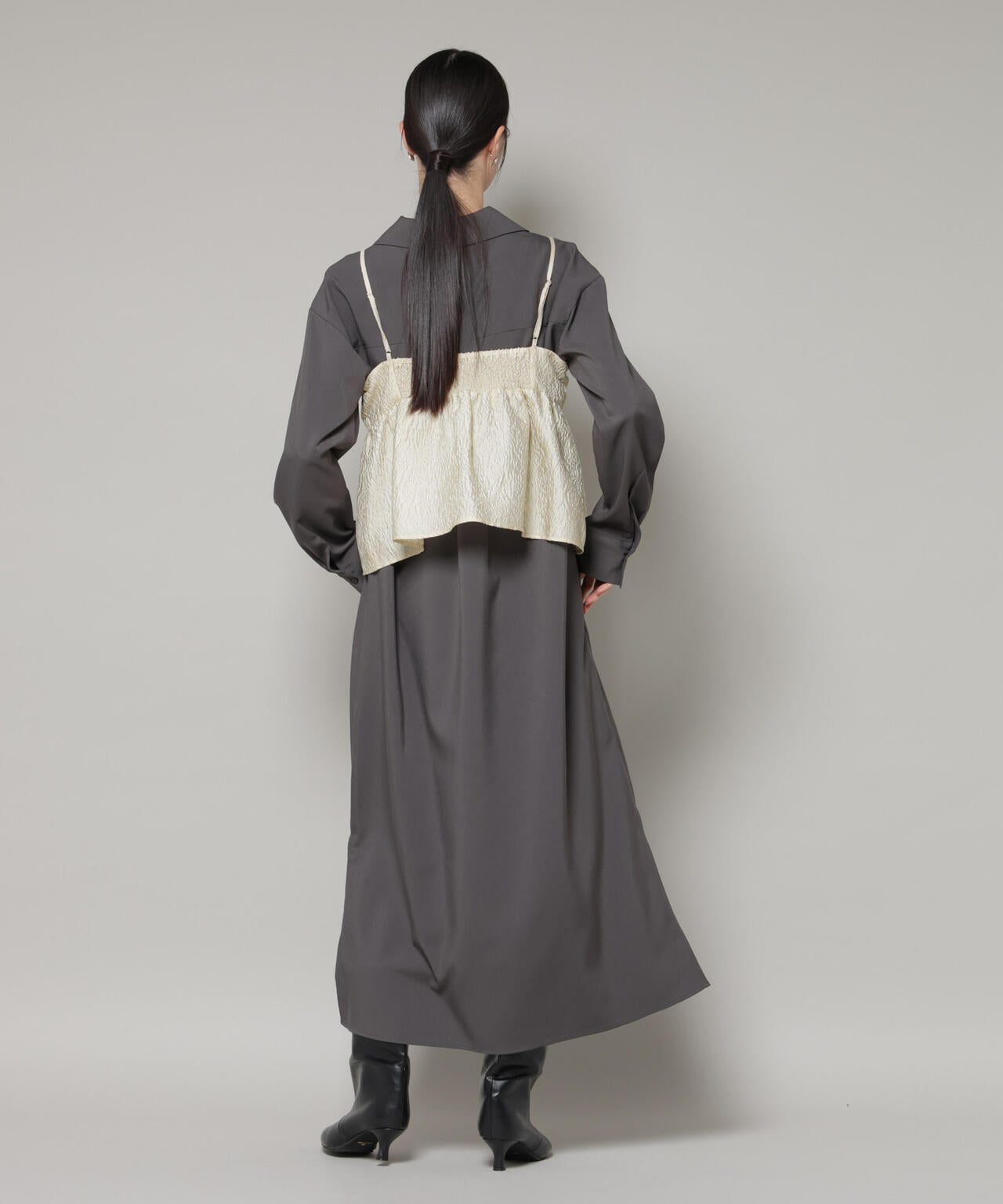 キャミビスチェ×スキッパーワンピース アンサンブルセット