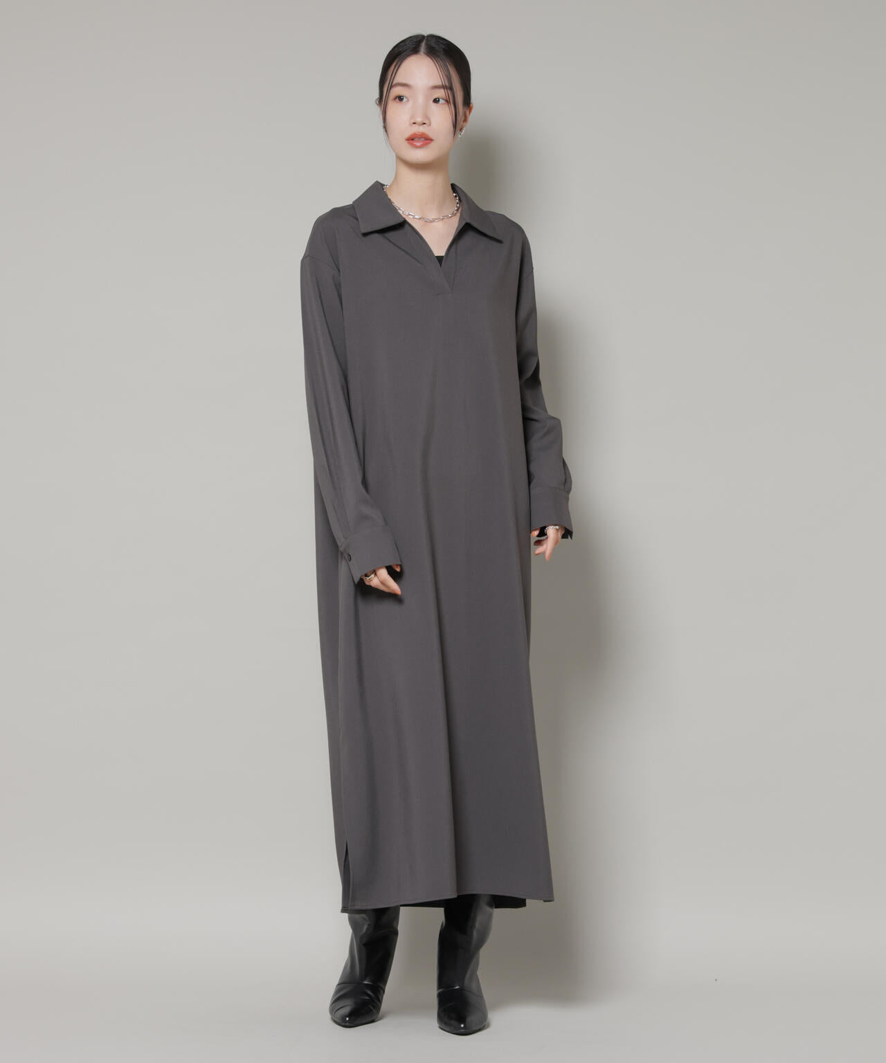 キャミビスチェ×スキッパーワンピース アンサンブルセット