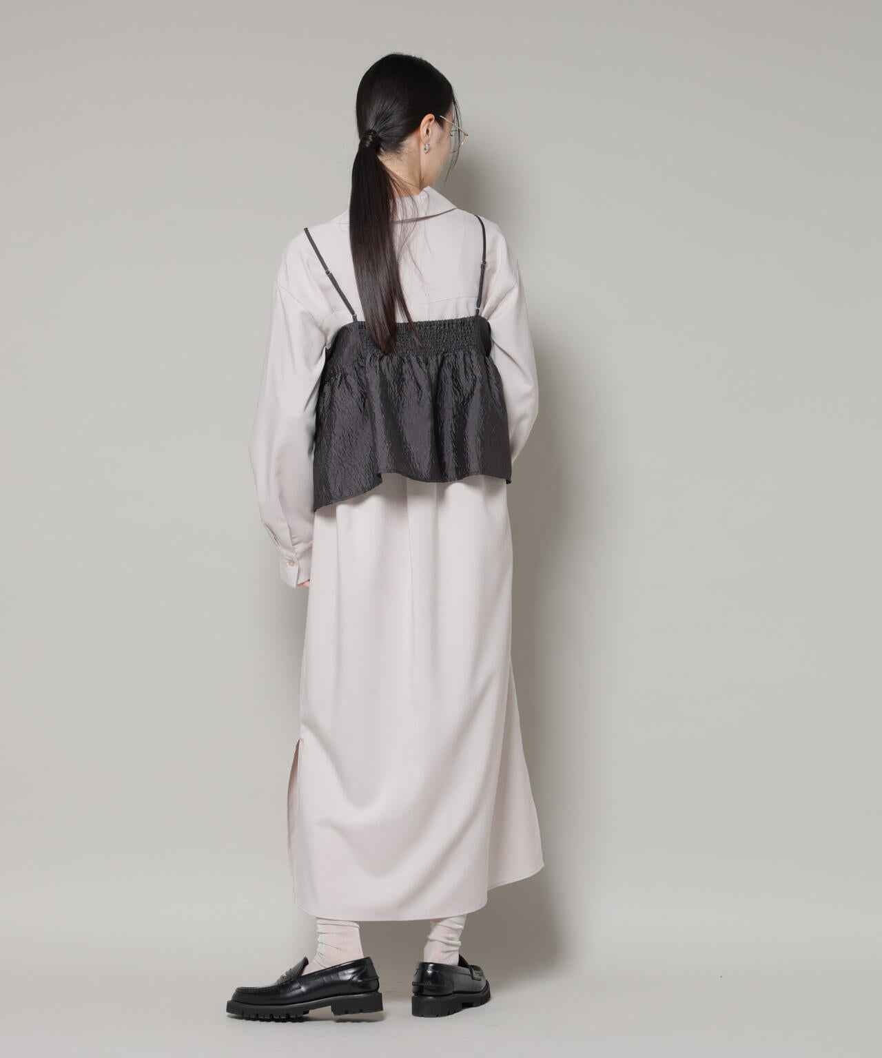 キャミビスチェ×スキッパーワンピース アンサンブルセット