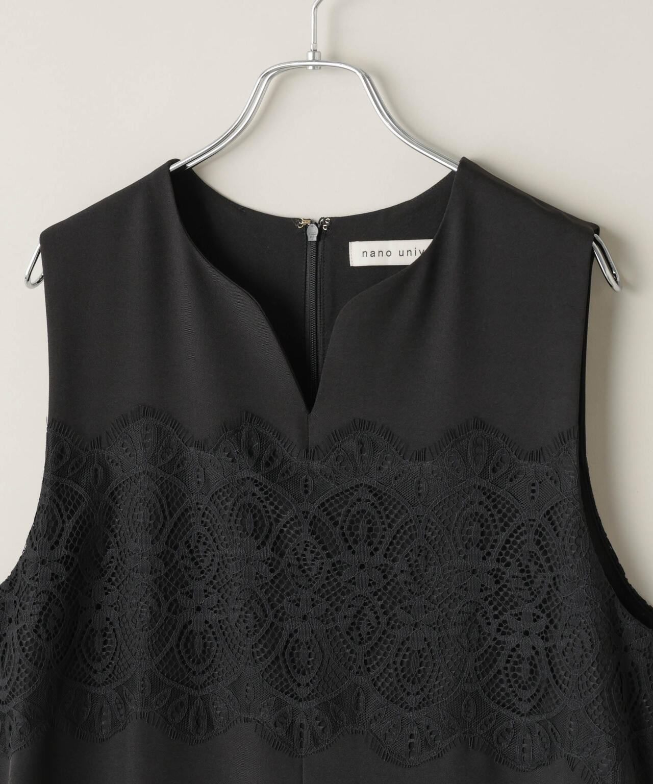 レース切り替えノースリーブワンピース