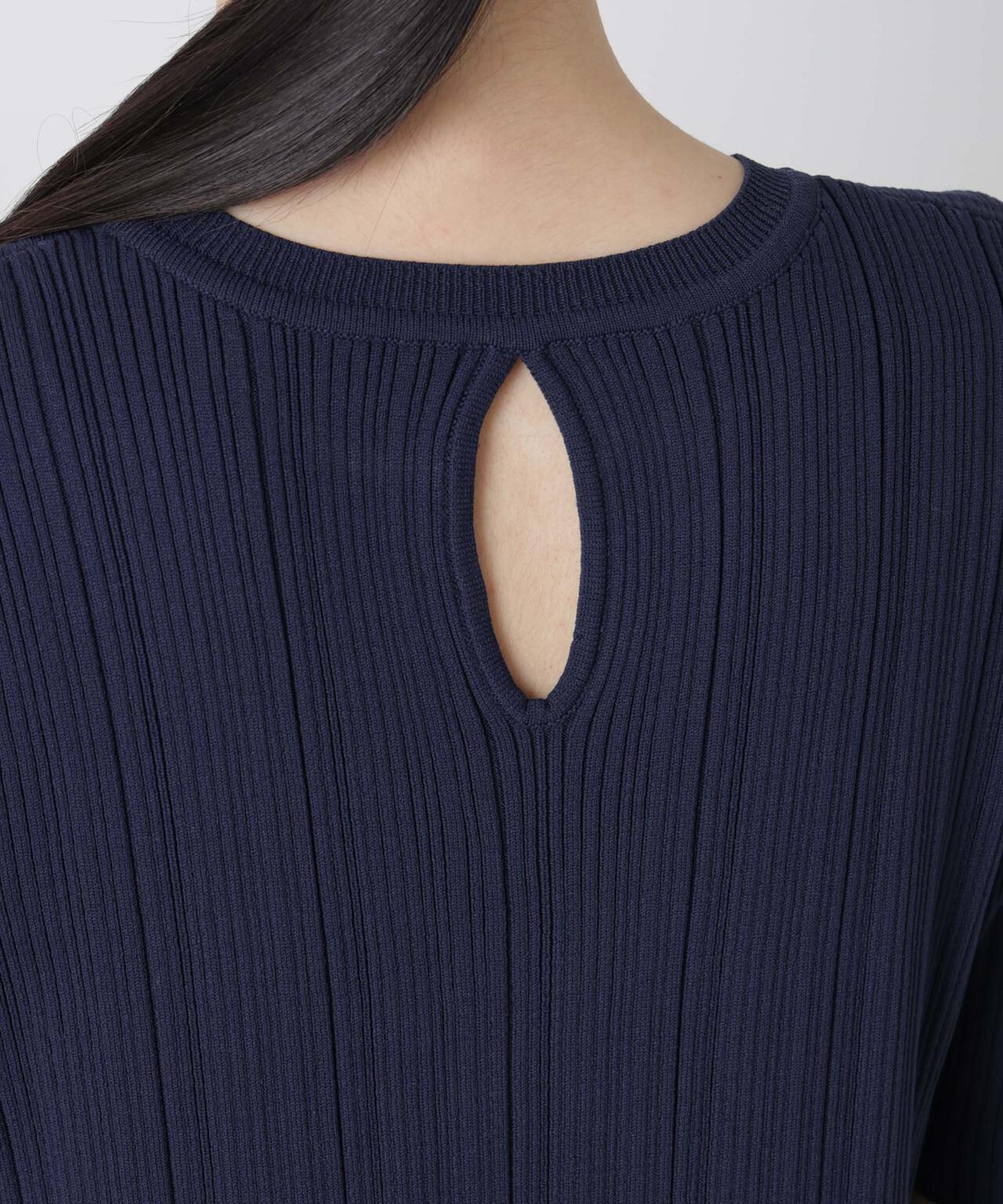 洗濯機洗い可スポンディッシュニットランダムリブワンピース