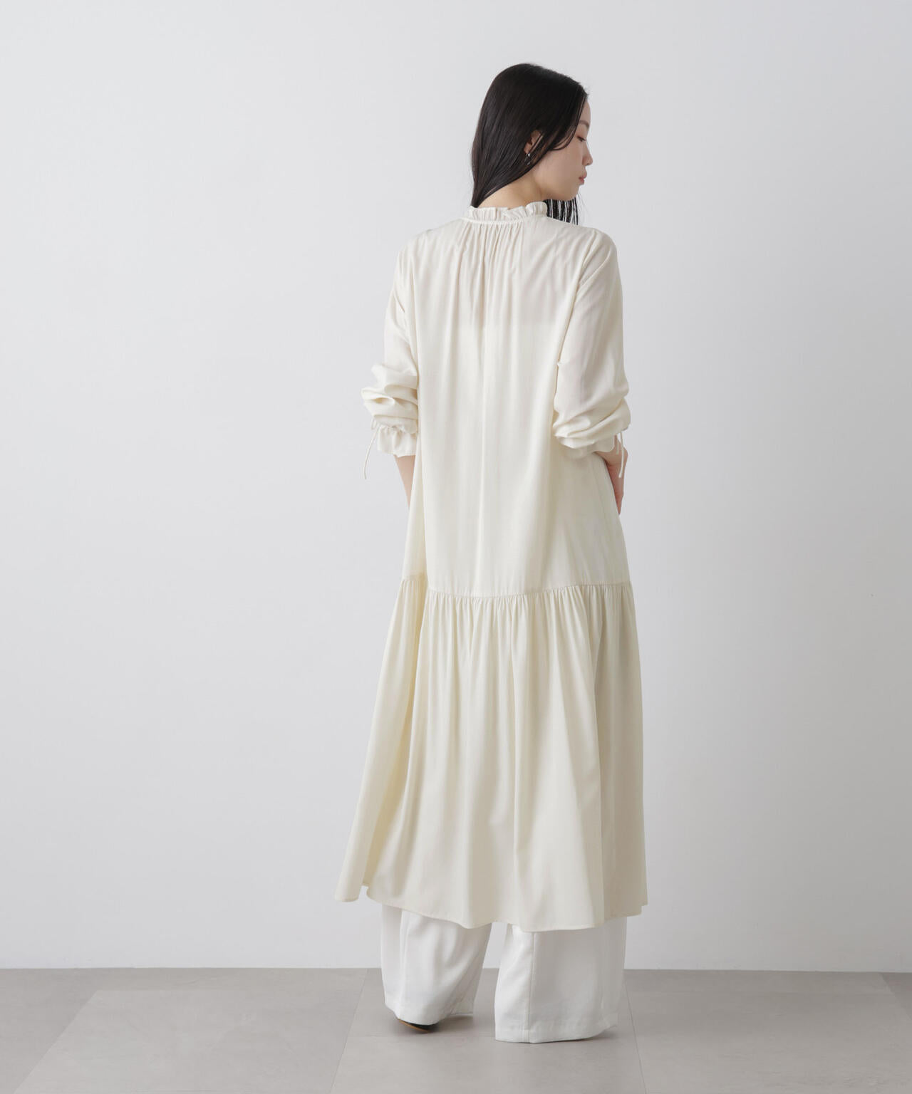 切り替えギャザーワンピース