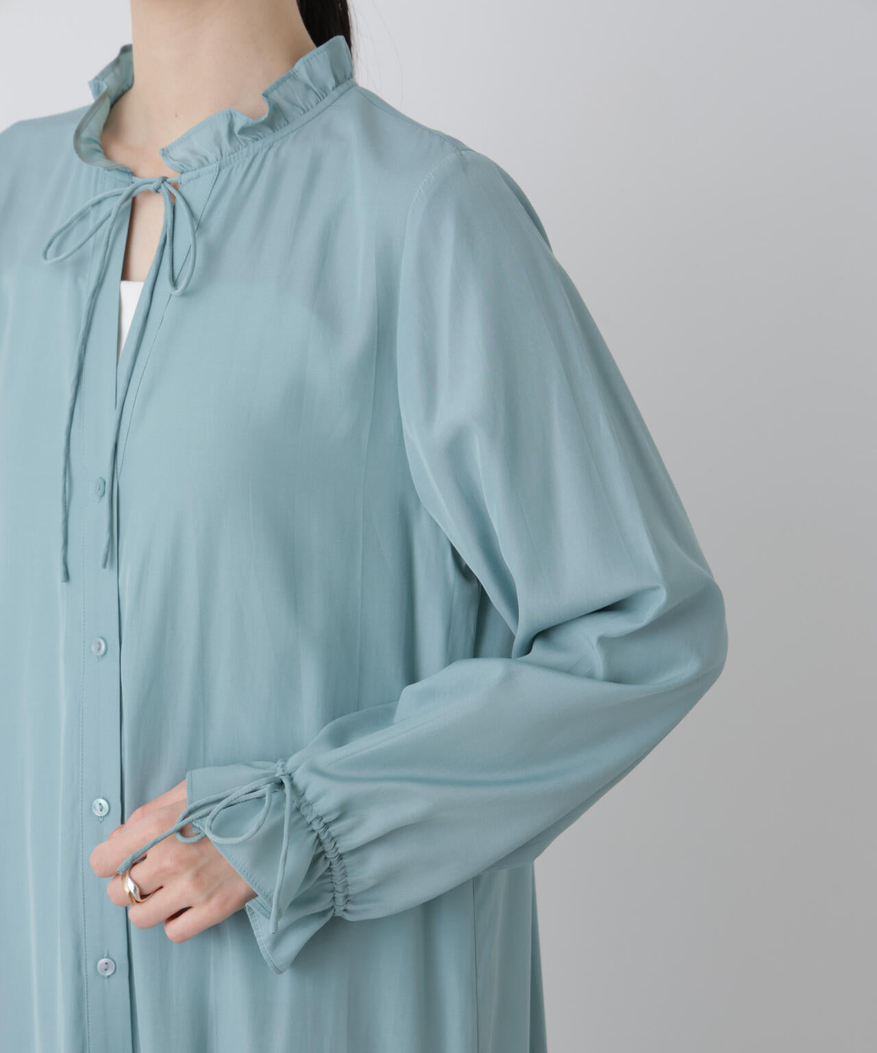 切り替えギャザーワンピース