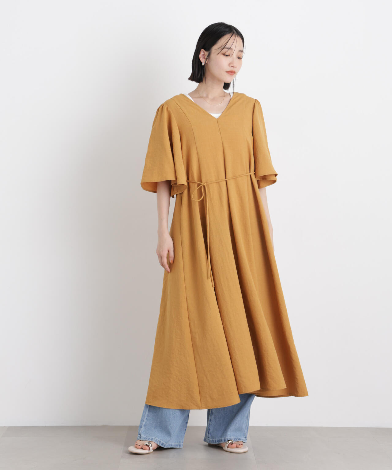 タンブラーブッチャーフレアスリーブワンピース