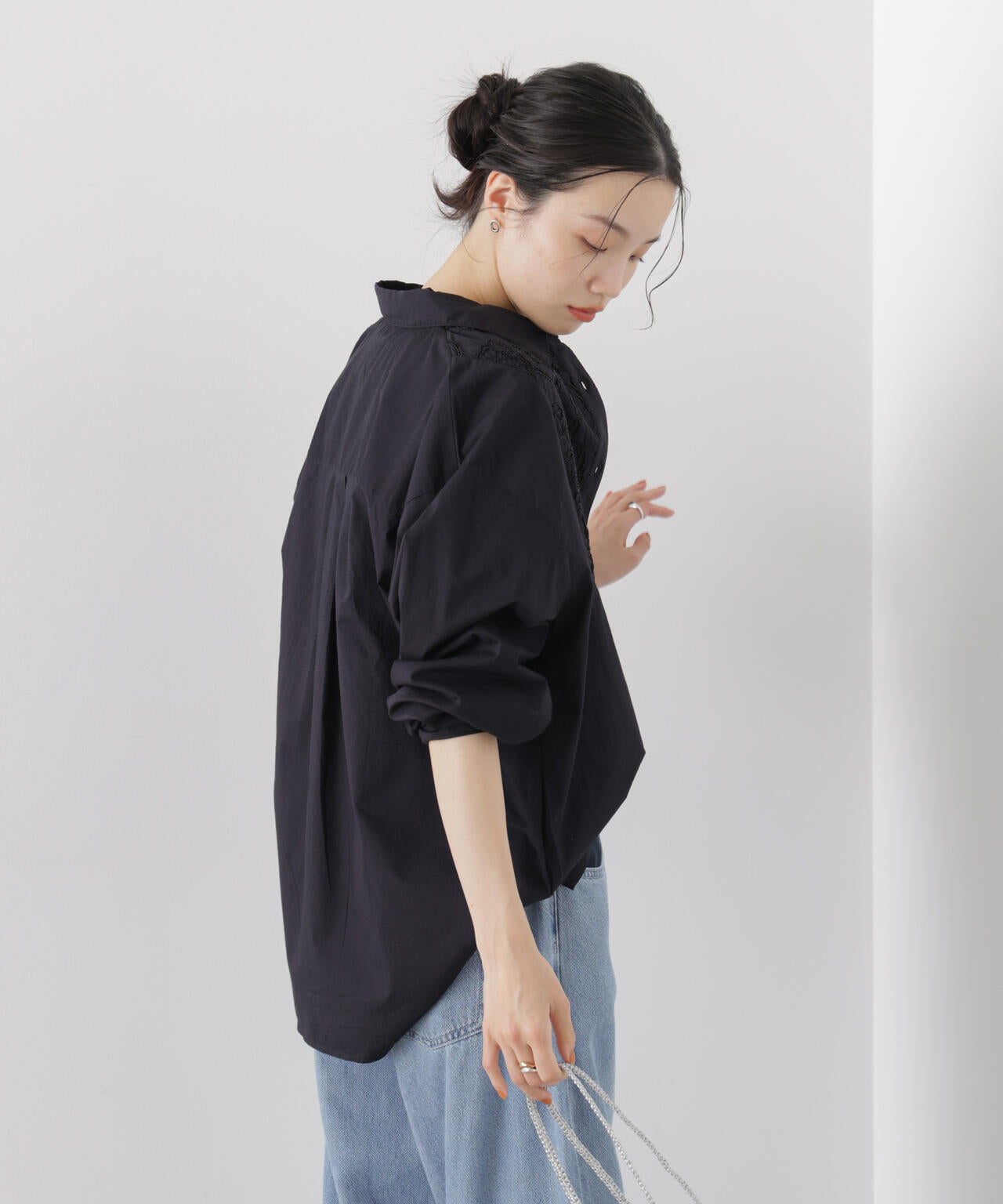 made in INDIA エンブロイダリーヨークシャツ