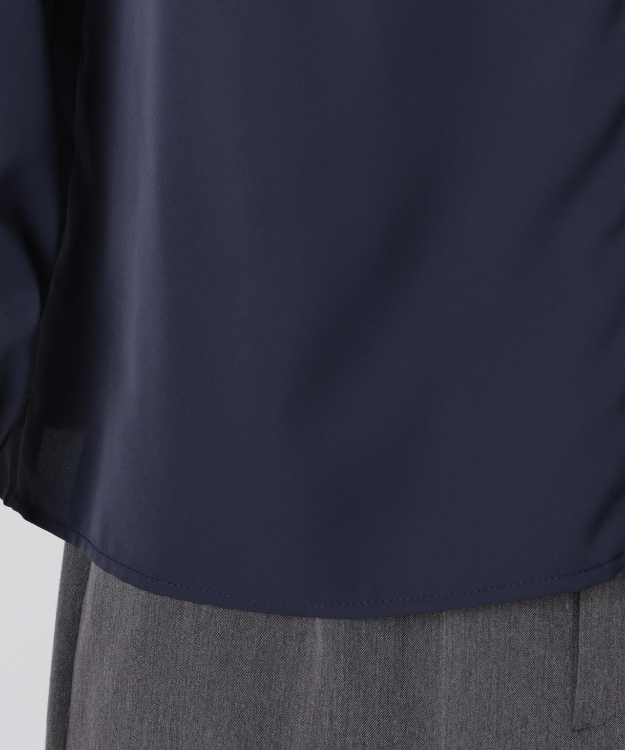 前後2wayスタンドカラーギャザーブラウス